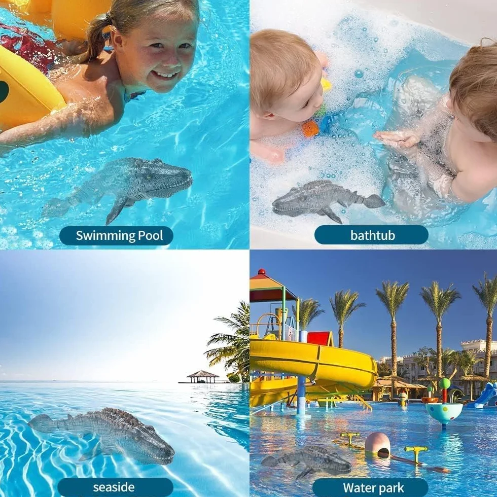 OBEST 2.4GHz Barcos Teledirigido RC Mosasauru para Niños, Tiburón Lanchas Juguete para Piscinas y Lagos Agua Spray, RC Tiburón Dinosaurio Eléctrico Cumpleaños para Niños y Niñas