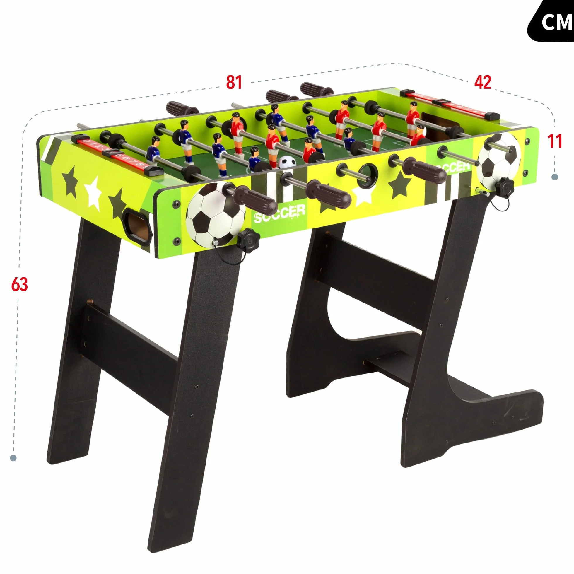 Futbolín Infantil ColorBaby 85430 CB Games Plegable, 81x42x63 cm, 2 Jugadores, Madera Resistente, +6 años