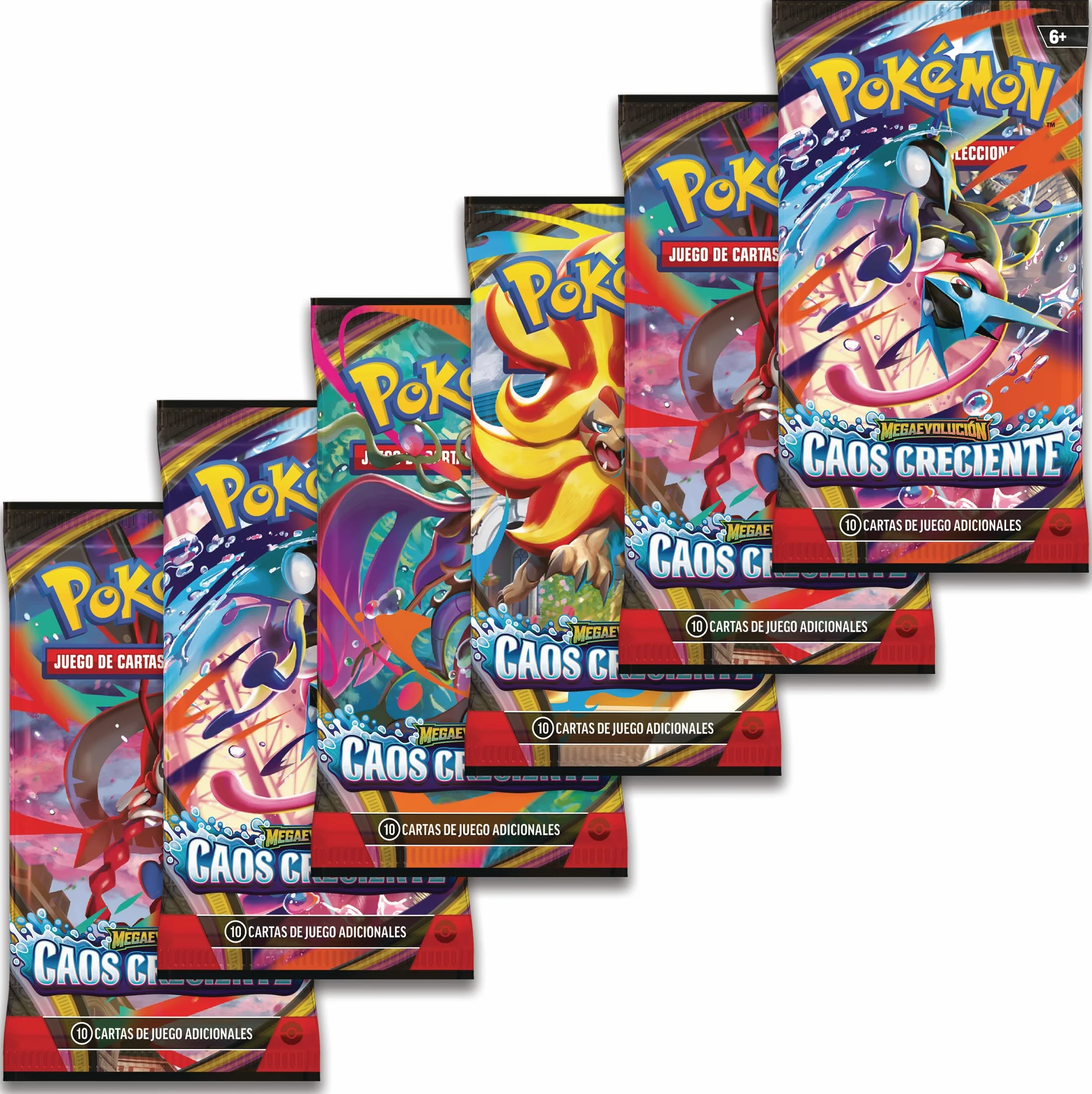 Pokémon Megaevolución-Caos Creciente Lote 6 Sobres Mejora