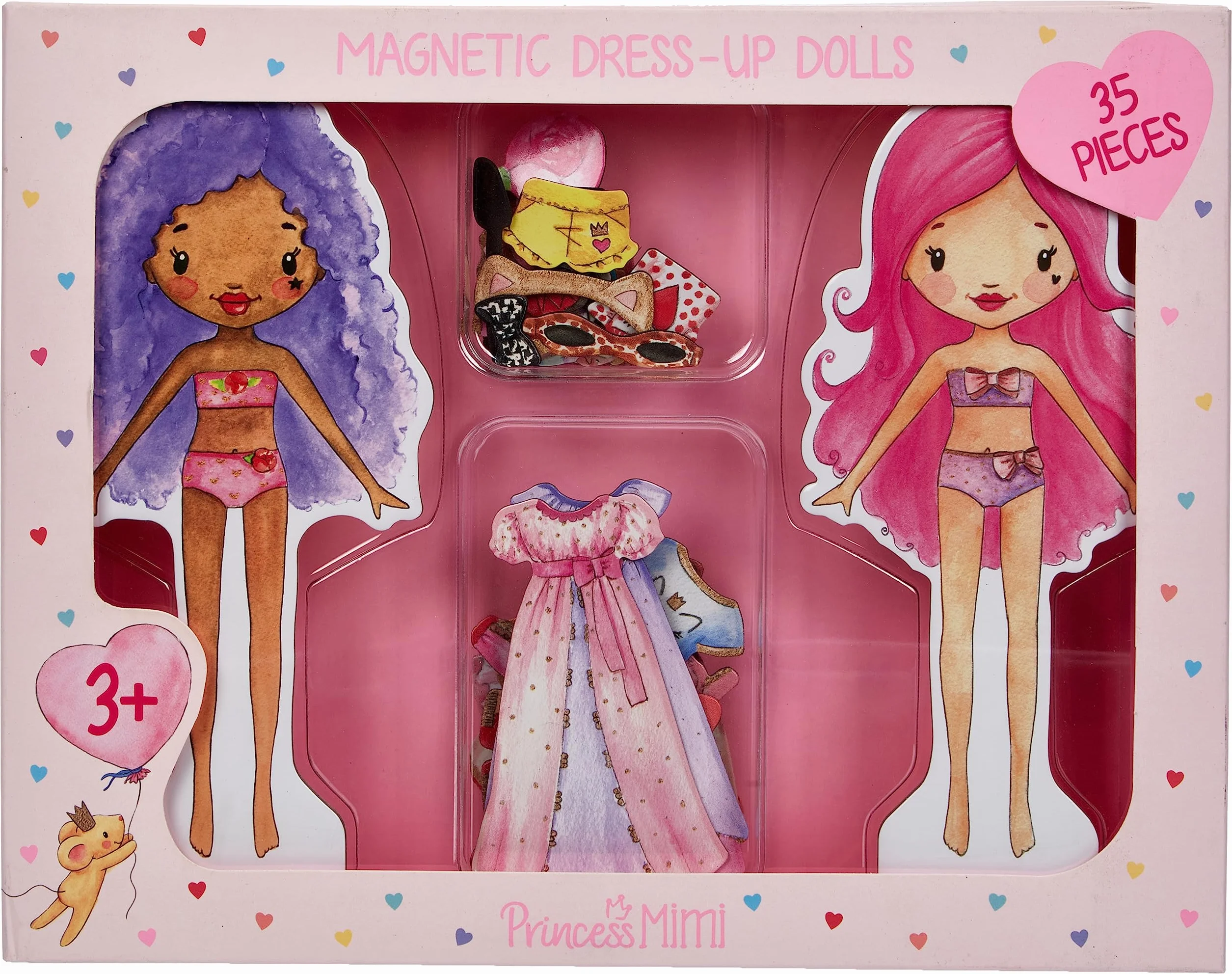 Depesche 8839 Princess Mimi - Muñecas magnéticas de Vestir, Juego de Dos muñecas y 35 Piezas para Vestir, a Partir de 3 años