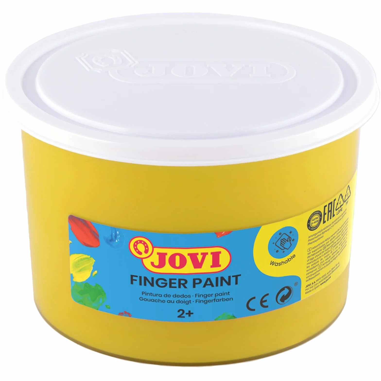 Jovi - Pintura de dedos Finger Paint, Caja de 6 botes de 500 ml, A partir de 2 años, A base de ingredientes naturales, Sin gluten