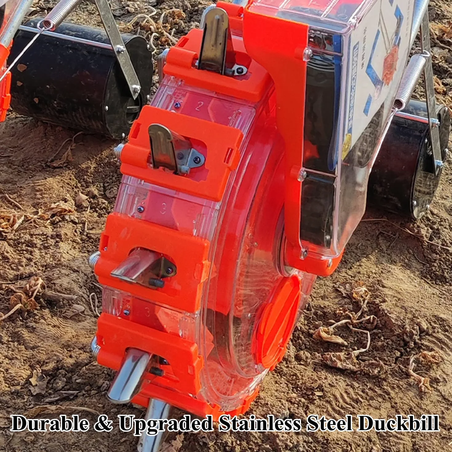 Sembradora Manual portátil con 16 Platos de Semillas, esparcidores de siembra de Doble hilera, sembradora de jardín Manual con Rodillos