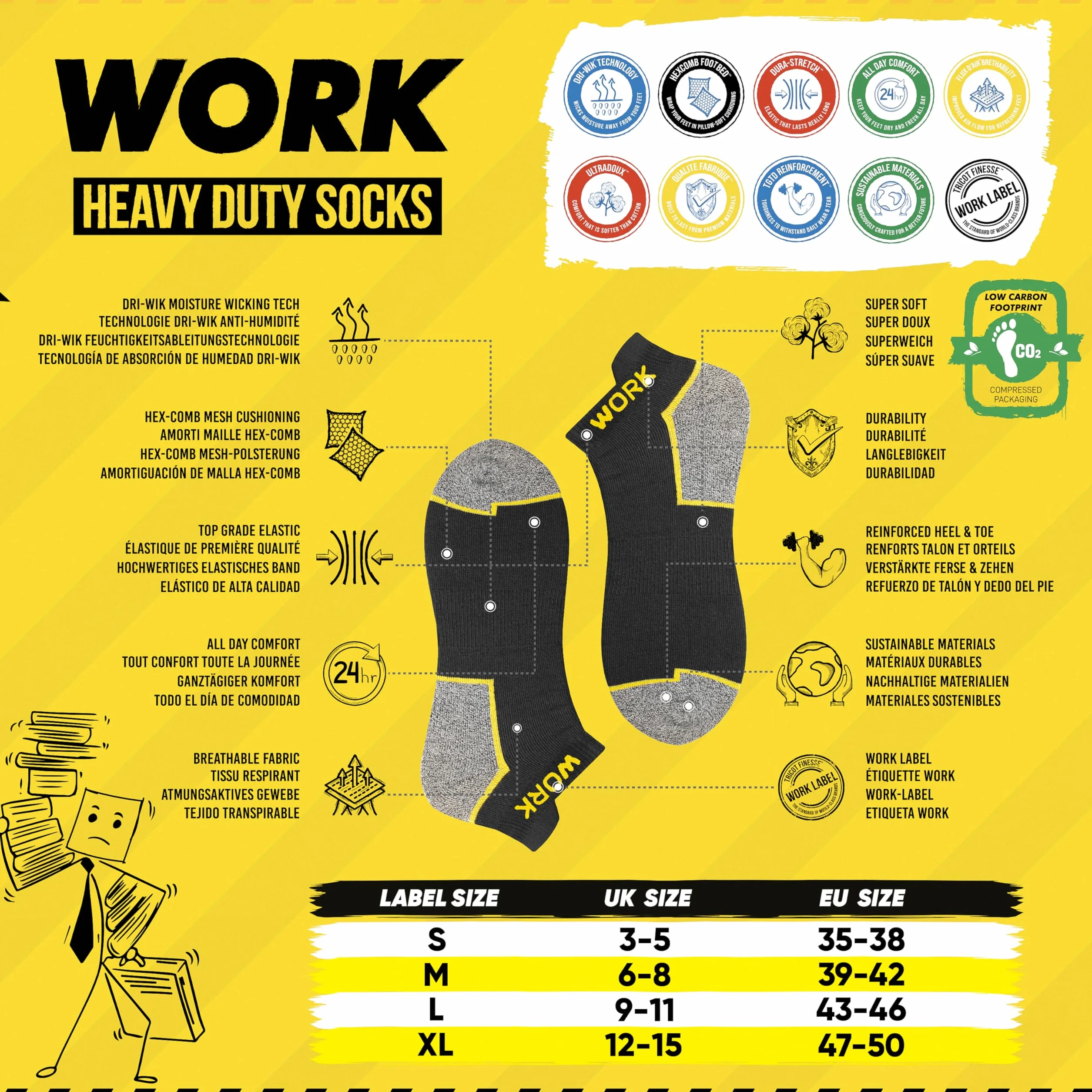 SOXCO Calcetines Tobilleros Hombre Trabajo Cortos 10 Pares