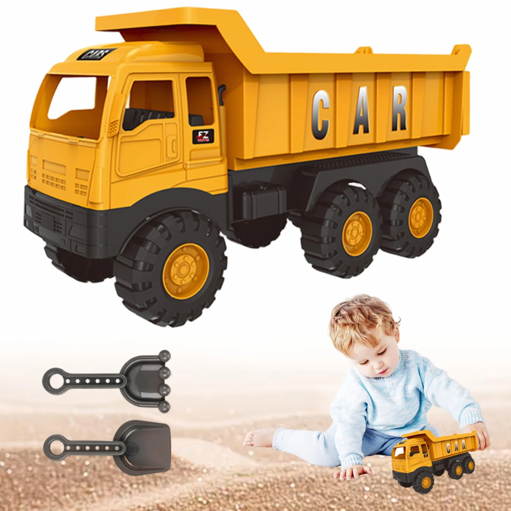 Camiones con Caja de Arena, Juguete de plástico, vehículos de construcción, Juguete de Arena para Playa al Aire Libre, Ideal para niños de 3 a 8 años