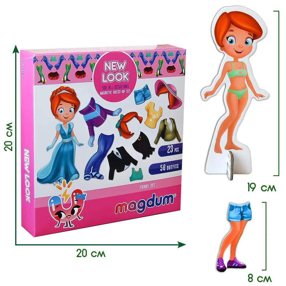 Juego Magnético Vestir Niñas – 23 Personajes & 56 Outfits – Set Dress Up Educativo Infantil – Actividad Montessori Viaje Hogar – Imanes Nevera Creativos – Regalo Infantil