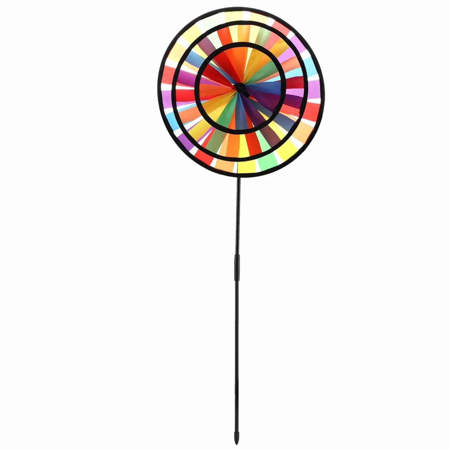 Demeras Molino de Viento de Triple Rueda Molinillo de Viento Molinete Molino de Viento para niños de Viento para Fiesta de jardín Decoración al Aire