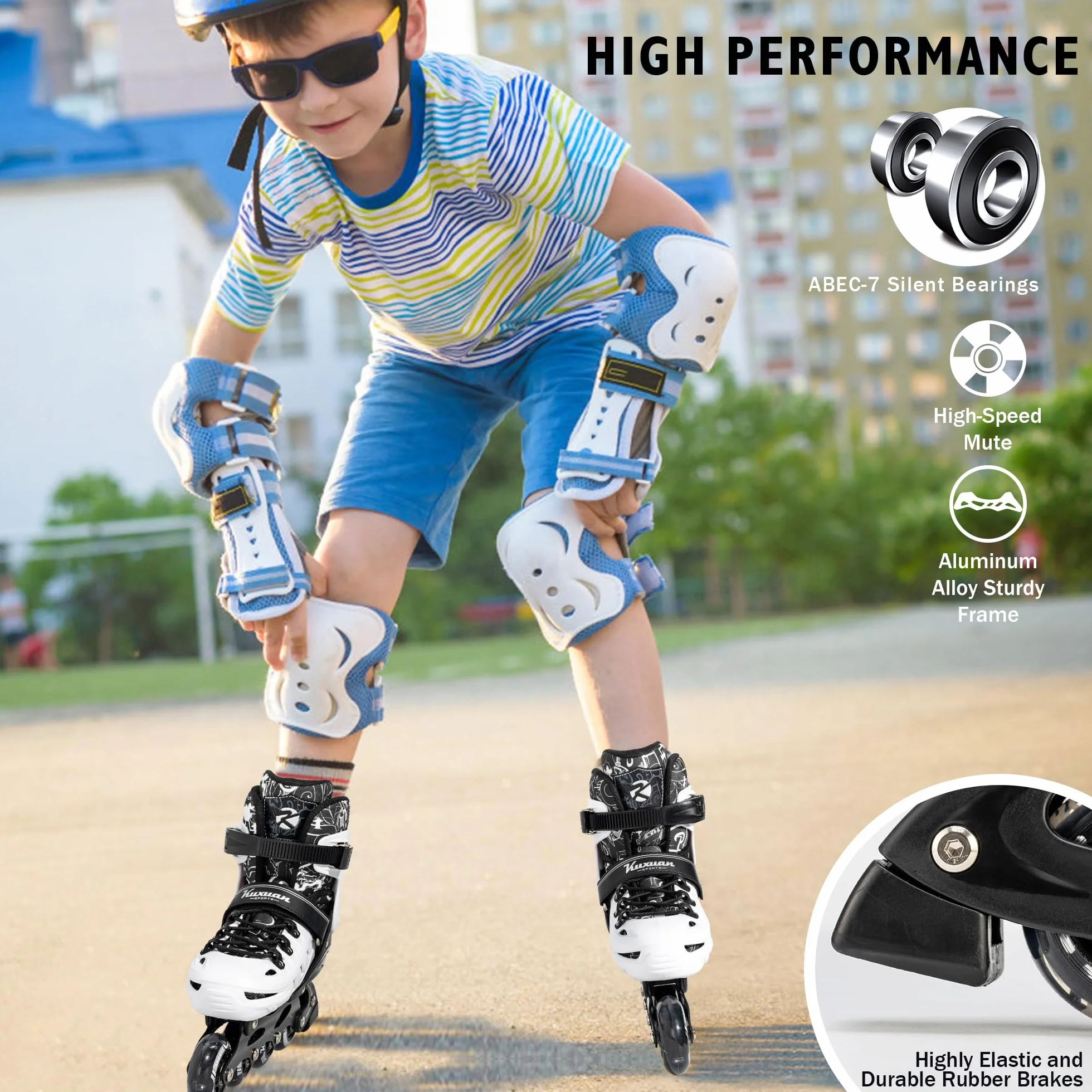 Kuxuan Skates Patines en línea para niños ajustables