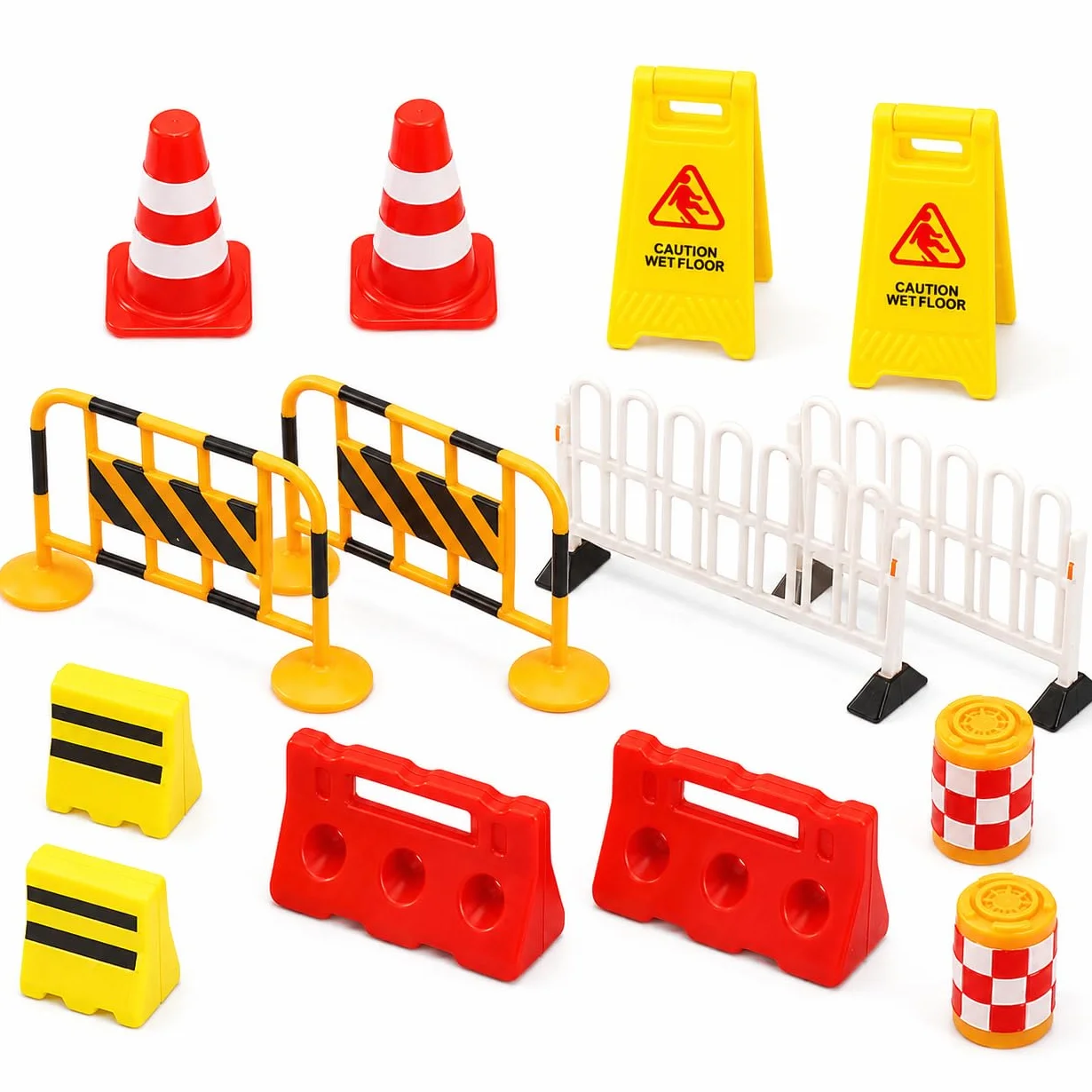 Garneck Juego de mini señales de tráfico para – Juego de 14 juguetes con conos de tráfico – obras y señales de carretera – Juguete educativo para la educación creativa y vial