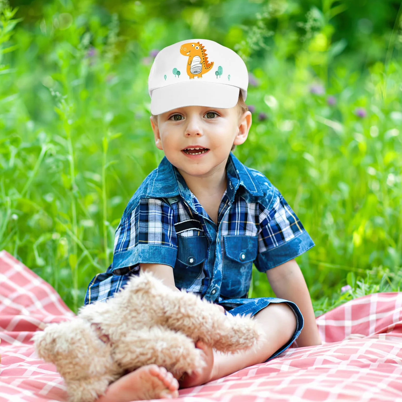 TOYANDONA 10 Gorras de Béisbol en White para Niños, para Pintar, con Visera, para Manualidades, Cumpleaños de Niños Pequeños, Sombreros de Sol para
