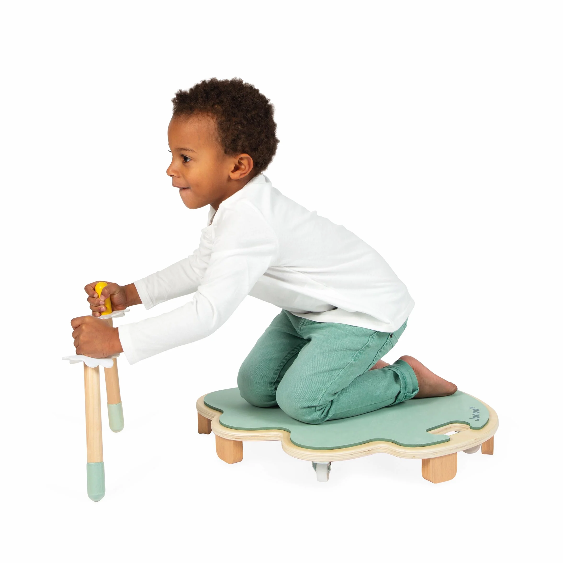 Janod - Hoja con Ruedas Sweet Cocoon - Monopatín de Madera FSC - Ejercita el Equilibrio - Juego de Habilidad Infantil a Partir de 4 Años, J04041
