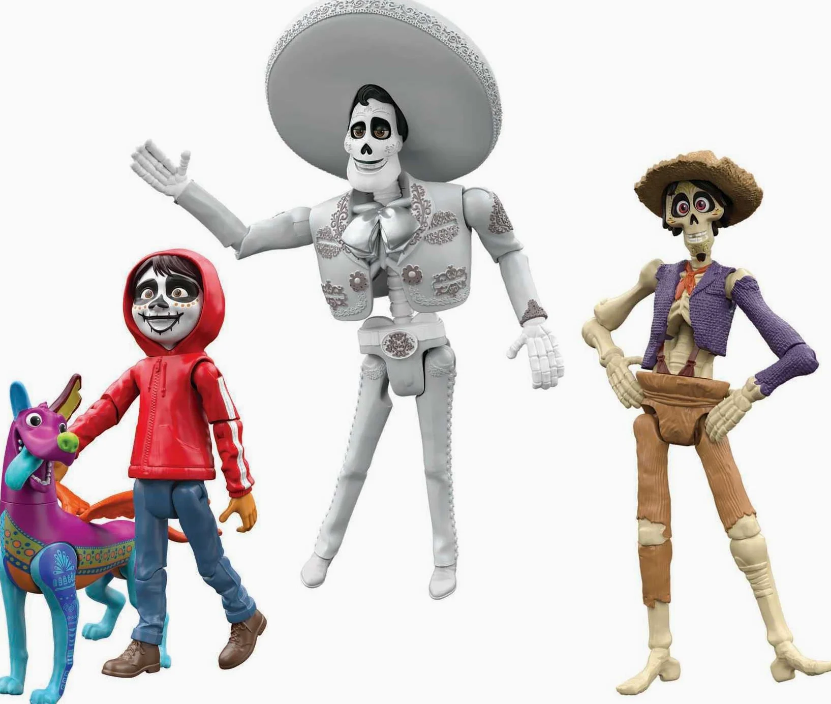Disney Pixar Coco Storyteller - Figura de acción multipaquete, Miguel Héctor Ernesto Dante en la tierra de los muertos, juguetes de la película Posable