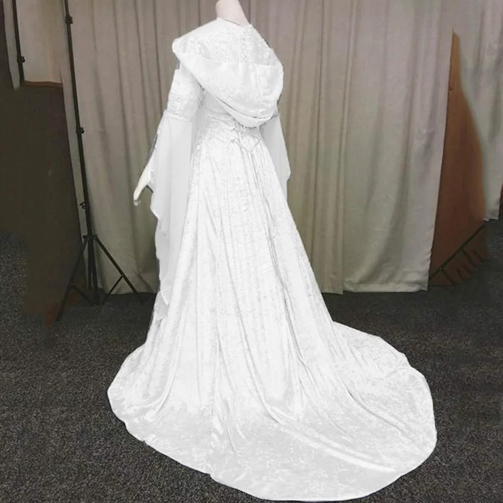 Disfarce Carnaval Mulher Vestido Medieval para Mujer con Mangas Trompeta Disfraz Medieval Medieval corsé de Manga Acampanada Bruja de Mujer Halloween, Fiesta, Princesa, Disfraz