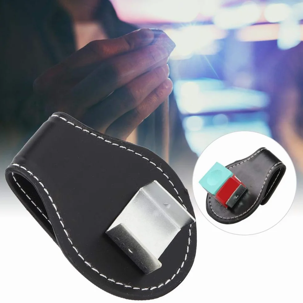 Alomejor Pool Cue Chalk Holder 4PCS Cue Chalk Case with Clip Billiard Accessory