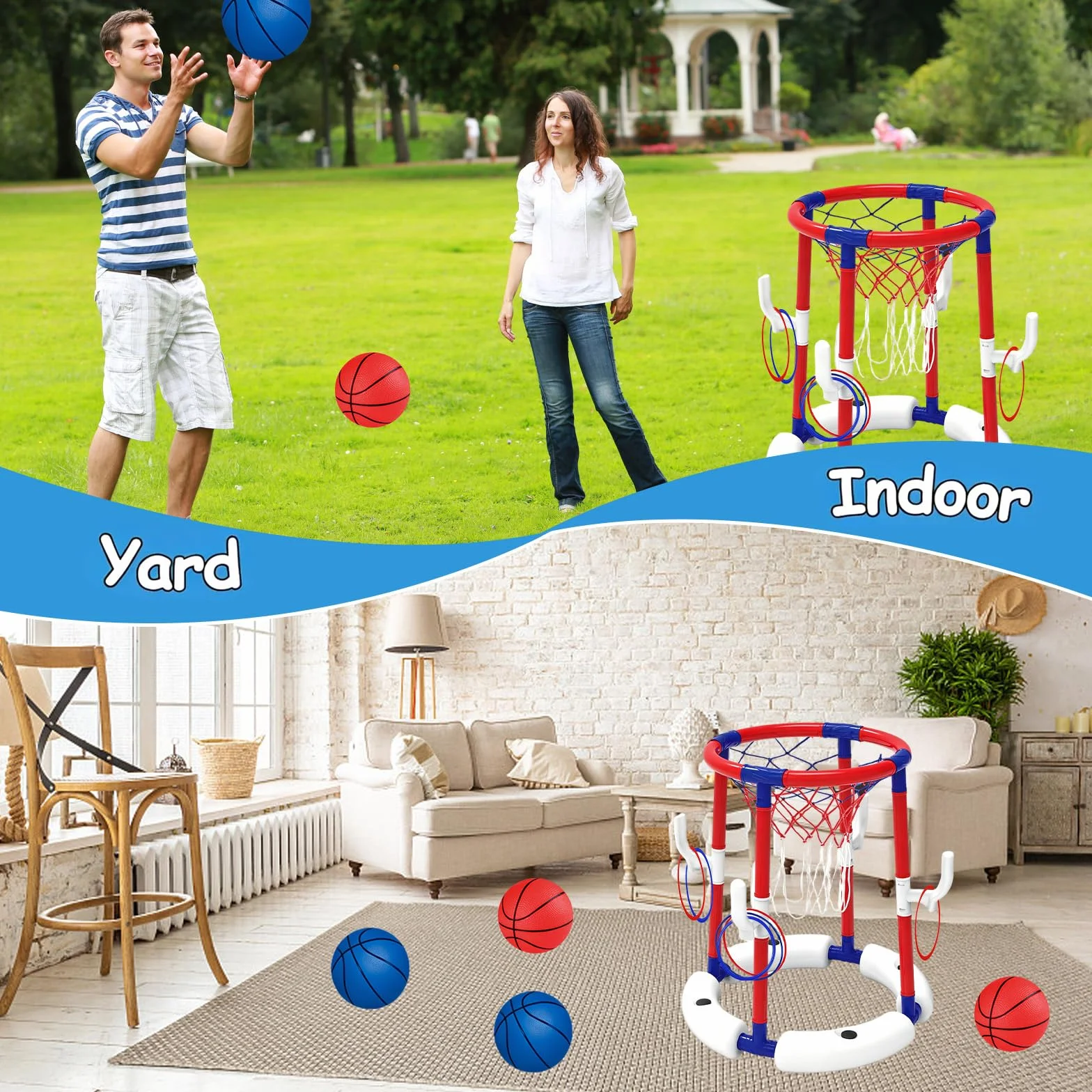 Baloncesto Flotante Hinchable para Piscina, Juguete Acuático de Verano y Playa