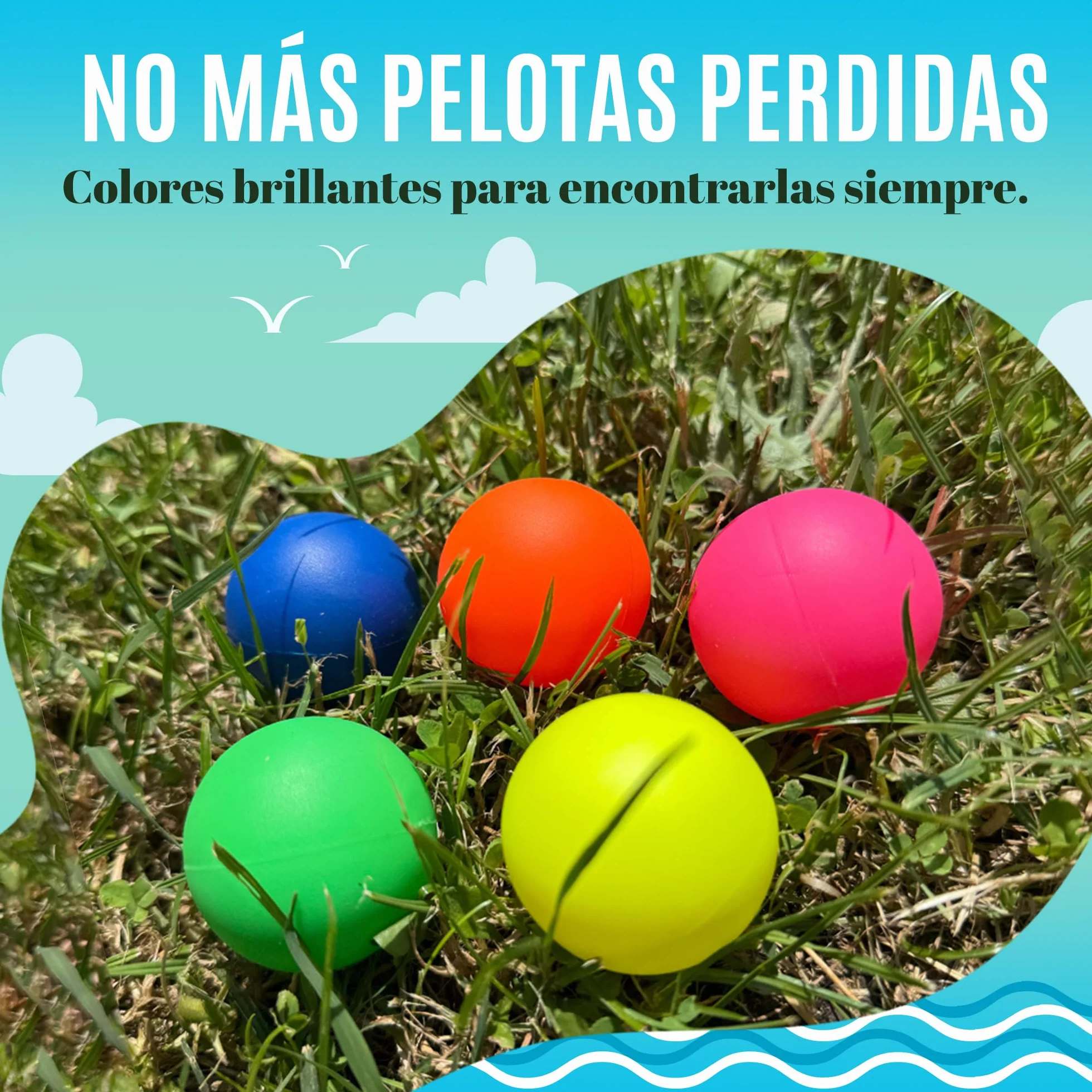 Genérico 10 Pelotas de Repuesto para Palas Playa | Resistentes, Ligeras y Alta Visibilidad | Accesorios para Raquetas | Juegos Playa y Juguetes Verano