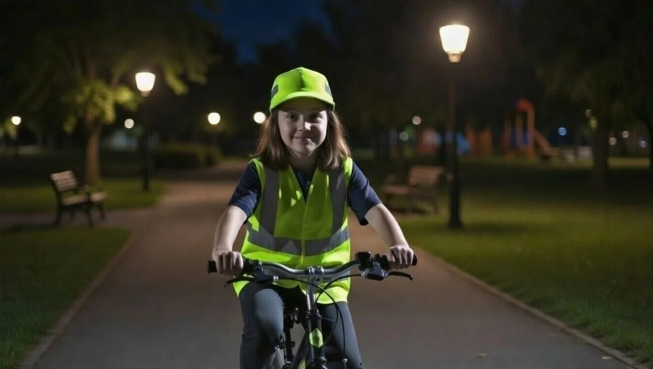 Gorra Niños Alta Visibilidad Amarillo Neón Reflectante Seguridad Protección Solar Talla Ajustable