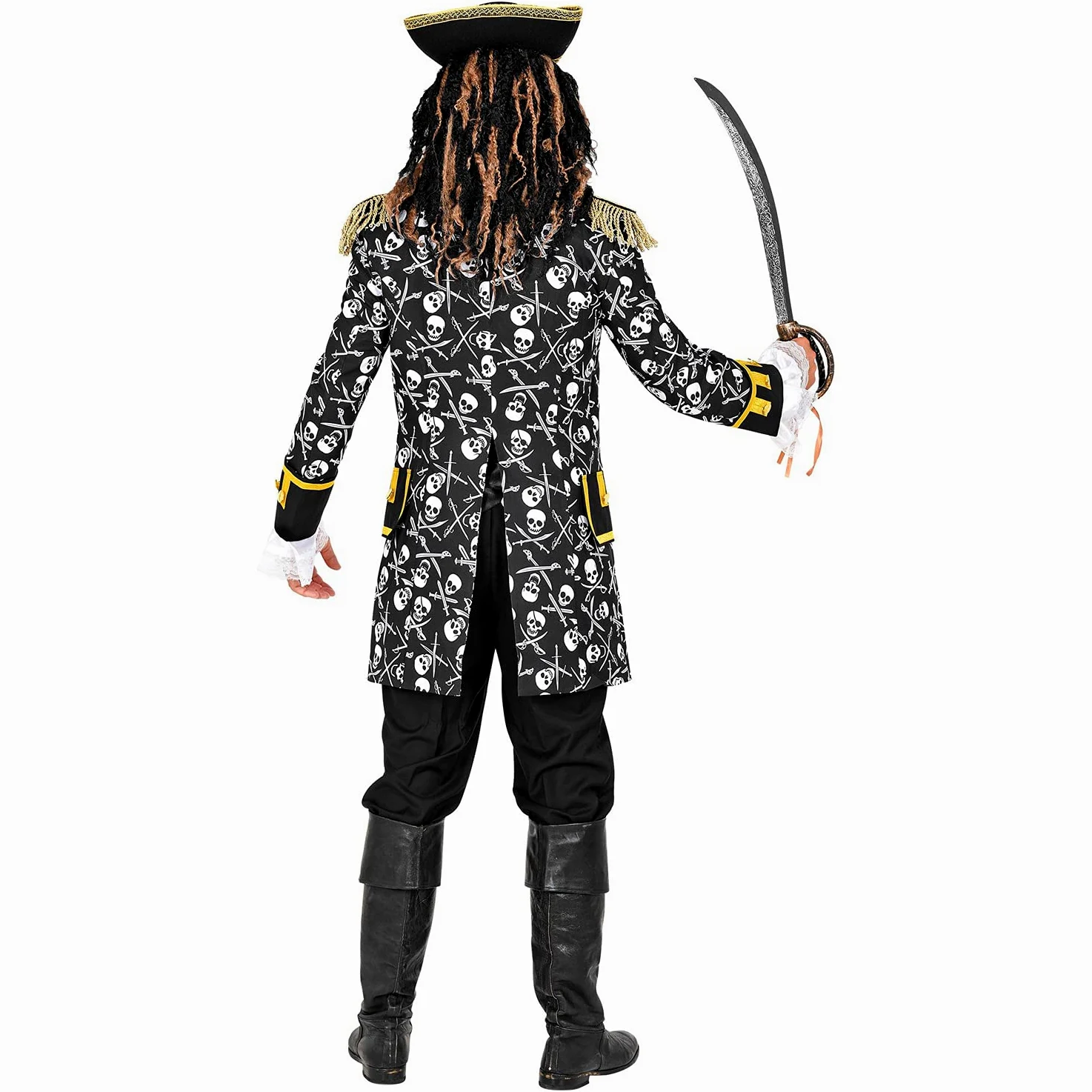 W WIDMANN MILANO Party Fashion - Traje de gala pirata para hombre | Frac estilo pirata, uniforme la guardia, complemento para disfraces de corsarios, capitanes, Carnaval y fiestas temáticas