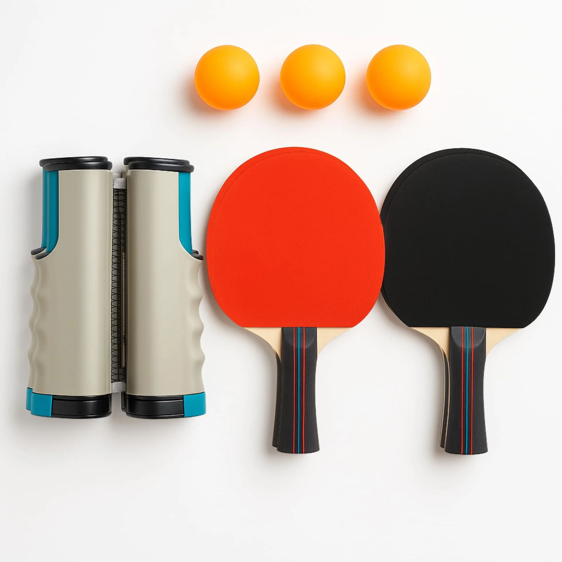 DEVESSPORT Mini Mesa de Ping Pong Plegable 120x60x70 cm con Raquetas, Pelotas y Red