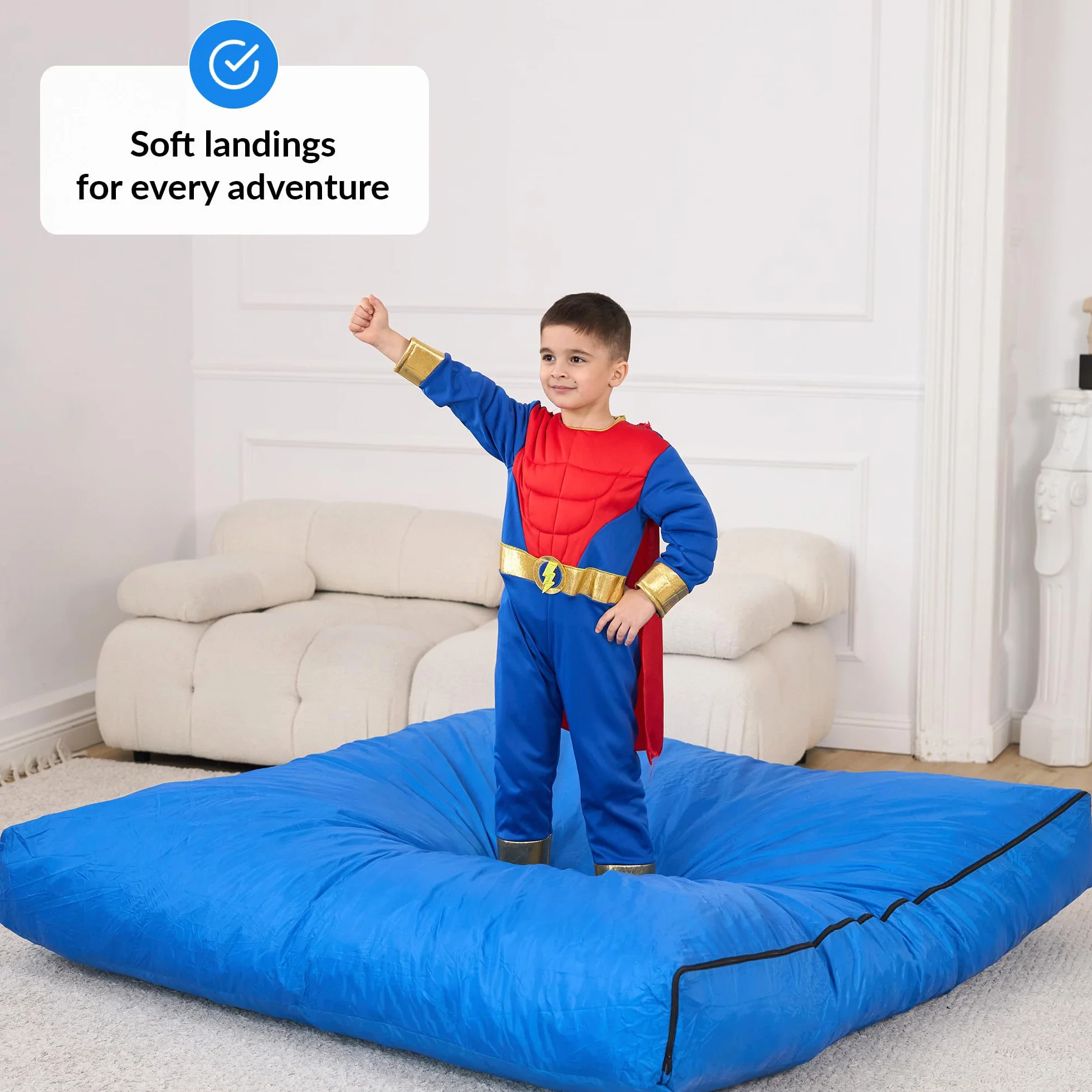 Alfombra Sensorial Crash Pad para Niños 152 x 152 cm Colchoneta de Espuma para Autismo Gimnasia