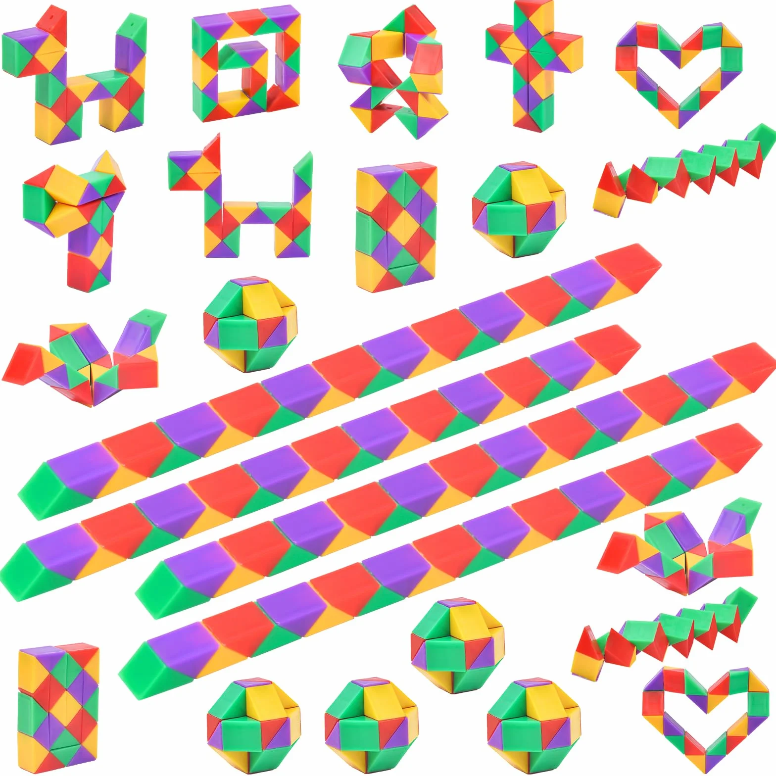 Ainiv Magic Snake Cube 24 Segmentos Serpiente Mágica Juguete Rompecabezas Regalo Niños