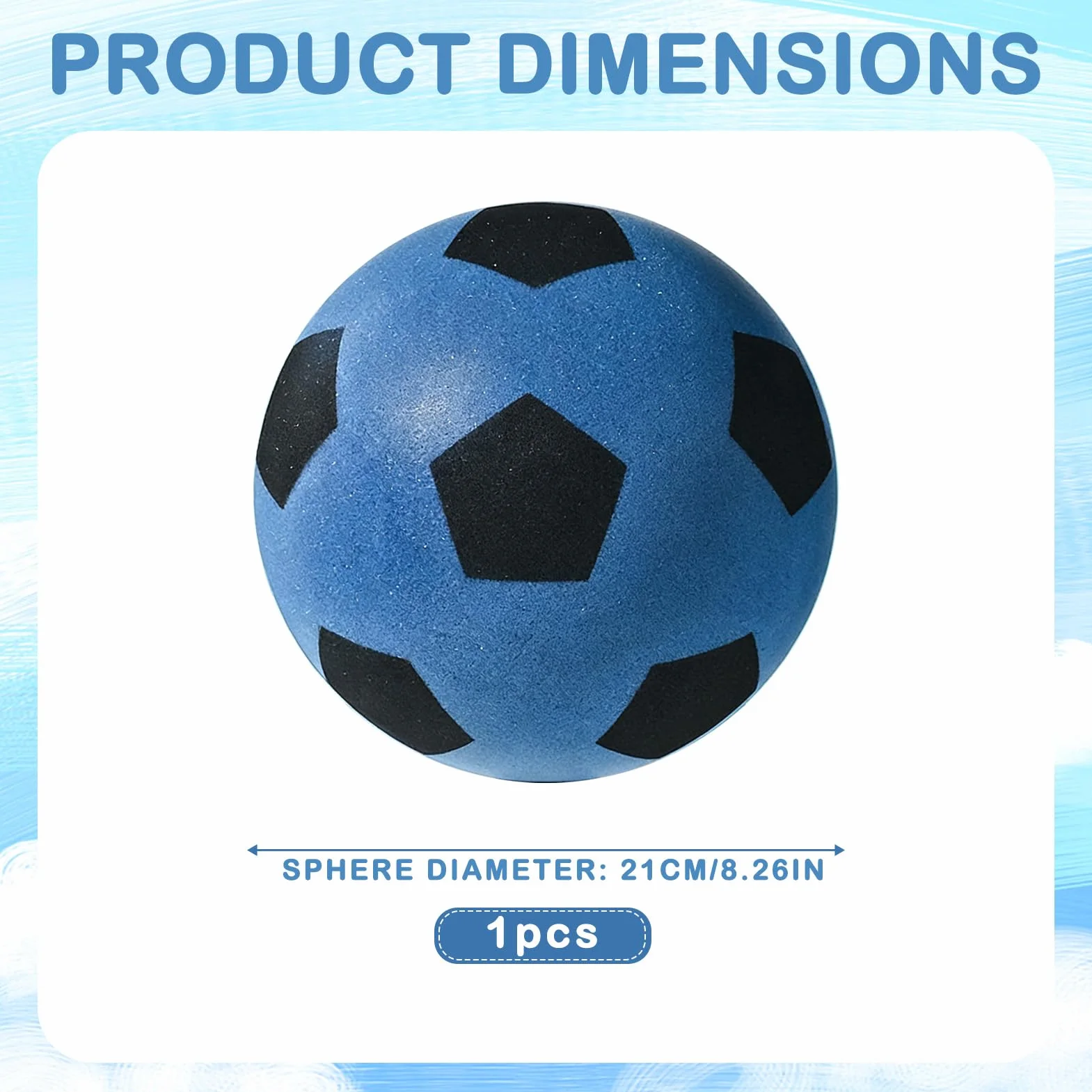 Dongcill Pelota de espuma suave, suave, pelota de fútbol pequeña, para interior y exterior, silenciosa y ligera, 21 cm