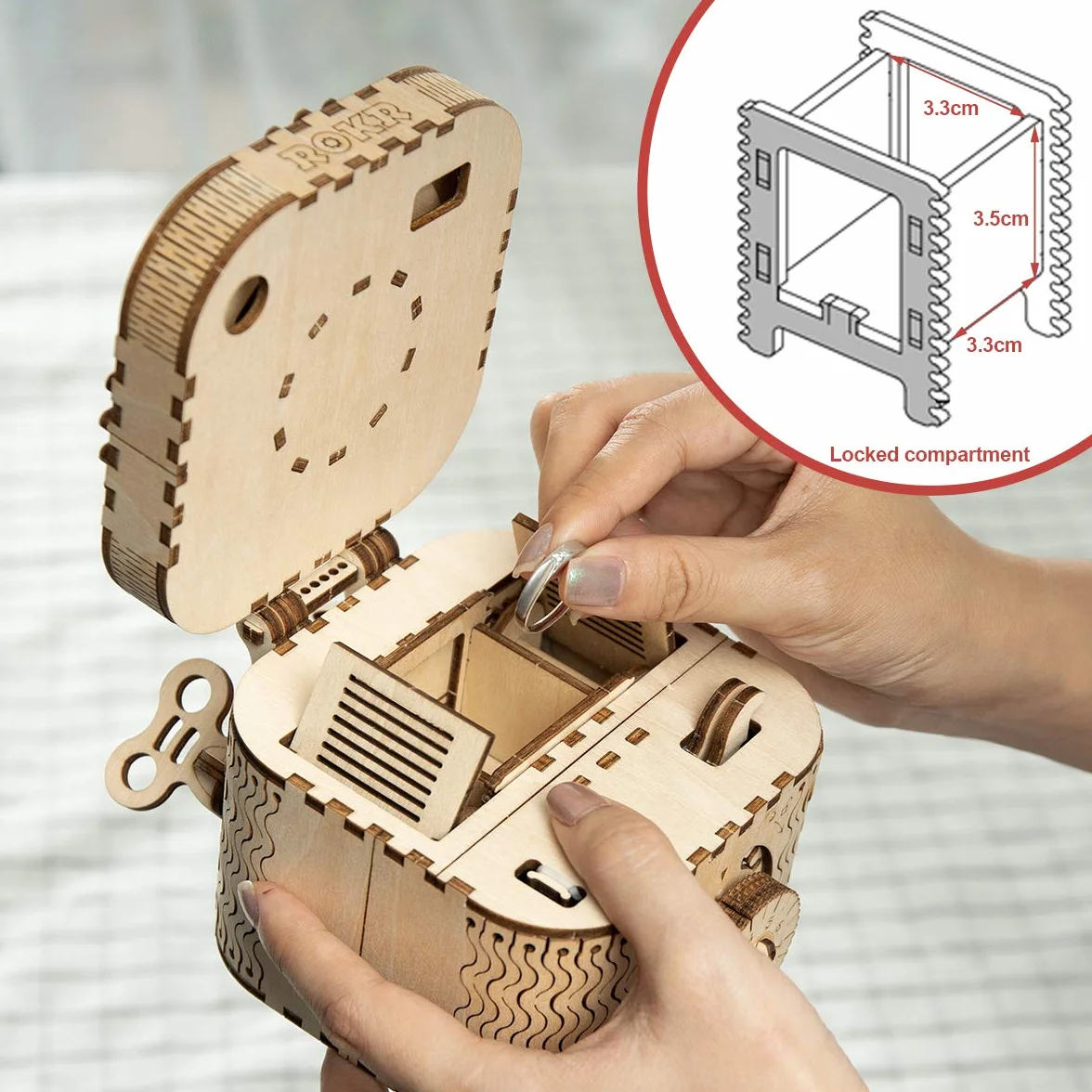 ROKR Caja del Tesoro 3D en Madera, Maqueta Kit de Construcción Sin Pegamento