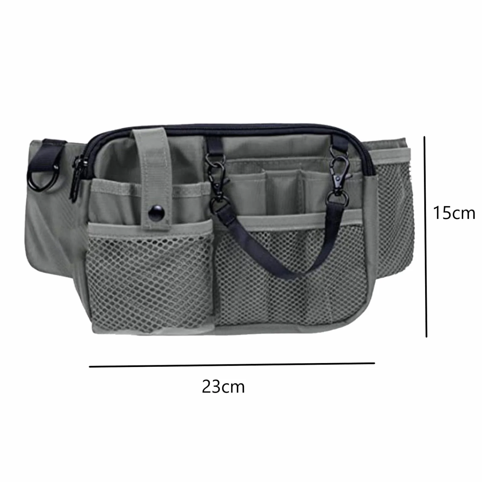 Bolsa de Enfermera, Riñonera Organizadora para Enfermeras, con Riñonera Ajustable y Múltiples Bolsillos (Gris)