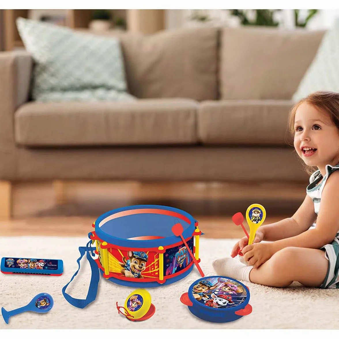 Lexibook Patrulla Canina Chase Marshall Juguete Musica, 7 Instrumentos Tambor, Maracas, Castañeta, Armónica, Grabadora, Trompeta, Pandereta, K360PALXB