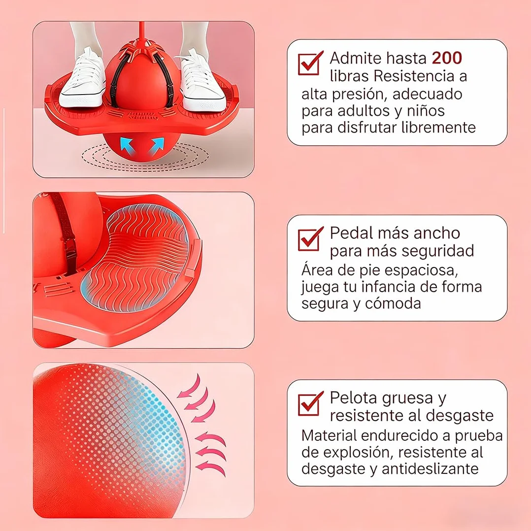 Pelota Saltarina para Niños, Balón de Equilibrio con Asa y Bomba, Juguete de Salto Interior Exterior, Ejercicio y Coordinación para Pequeños y Adultos, Regalo Cumpleaños para Niños y Niñas (A5)
