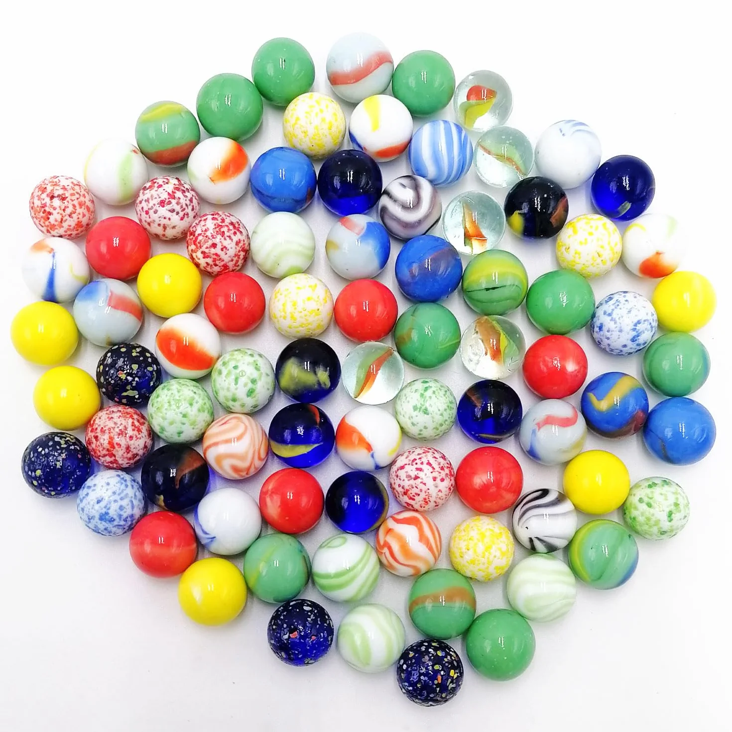 Jiahuade 100 canicas de colores de cristal, perlas con ojos de gato, 15 mm, para juegos de mármol y rellenos de jarrones