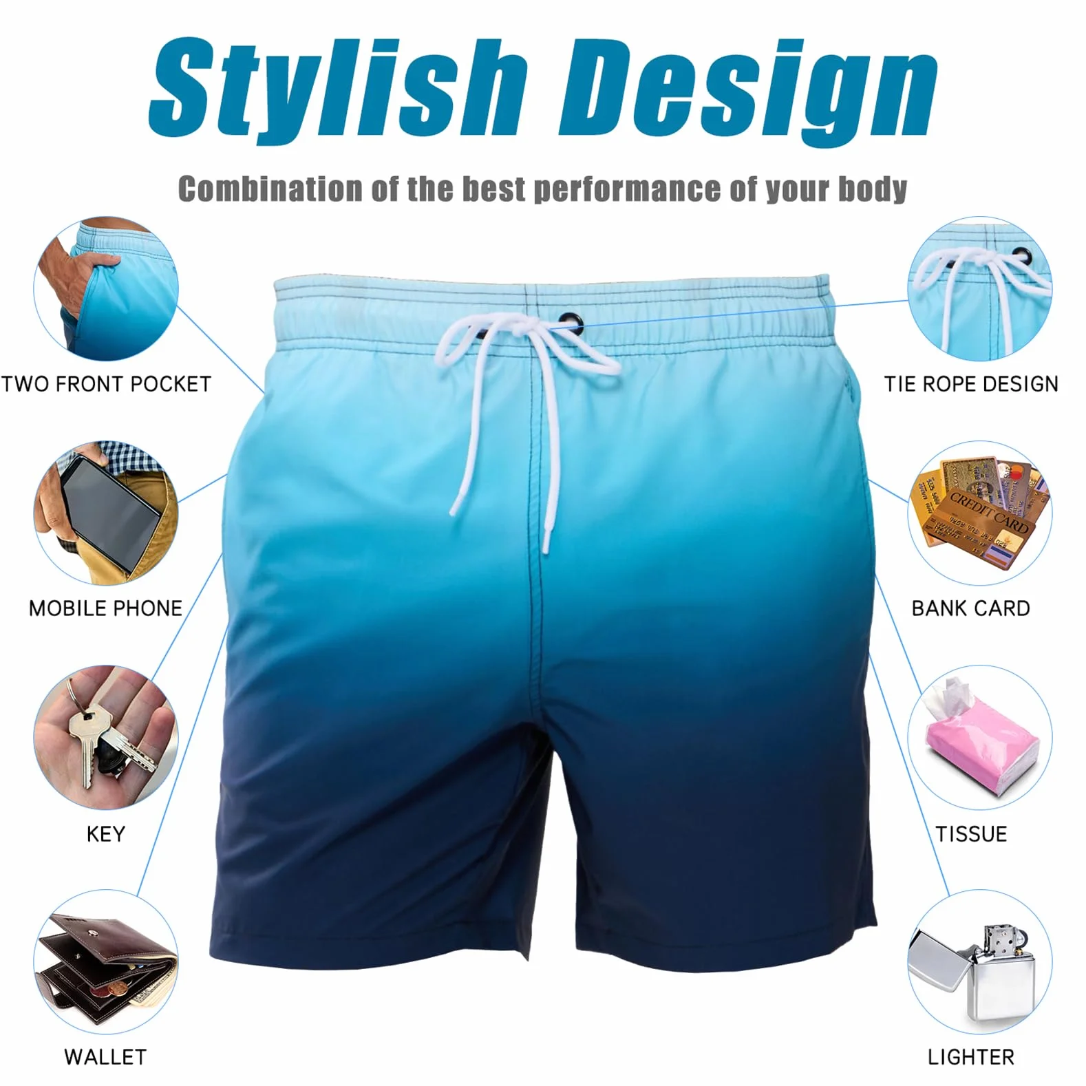 Bañador Hombre Secado Rápido Impermeable Largo Traje Baño Natación Piscina Corto Pantalones Verano Shorts Playa Arena Deportes