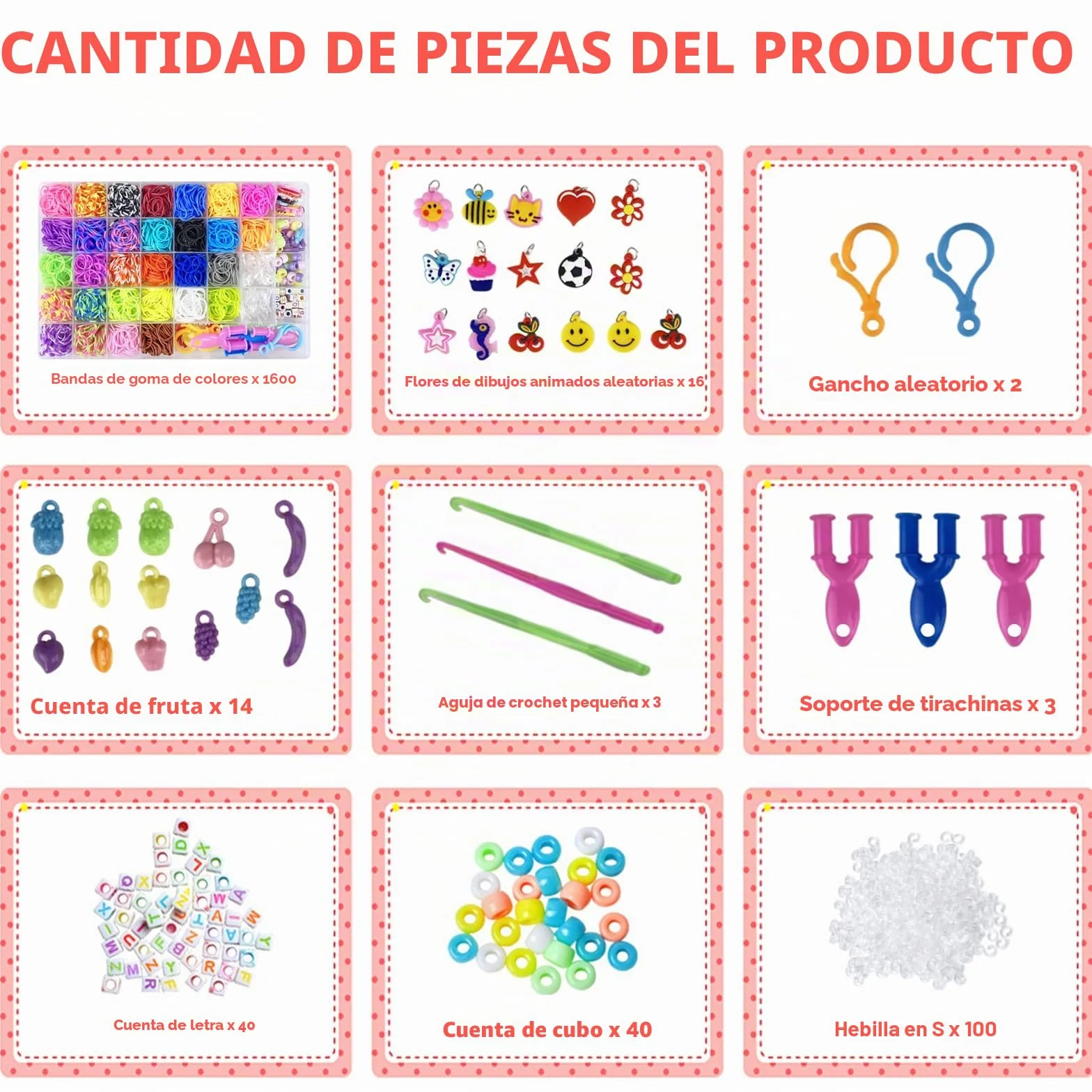 Gomas Para Hacer Pulseras Jsdoin 2700+ 40 Rejilla Gomas Elásticas Plásticas kit 30 Colores para Niños de Anillos y Collares de Bricolaje goma de telar con clips, cuentas y otros accesorios