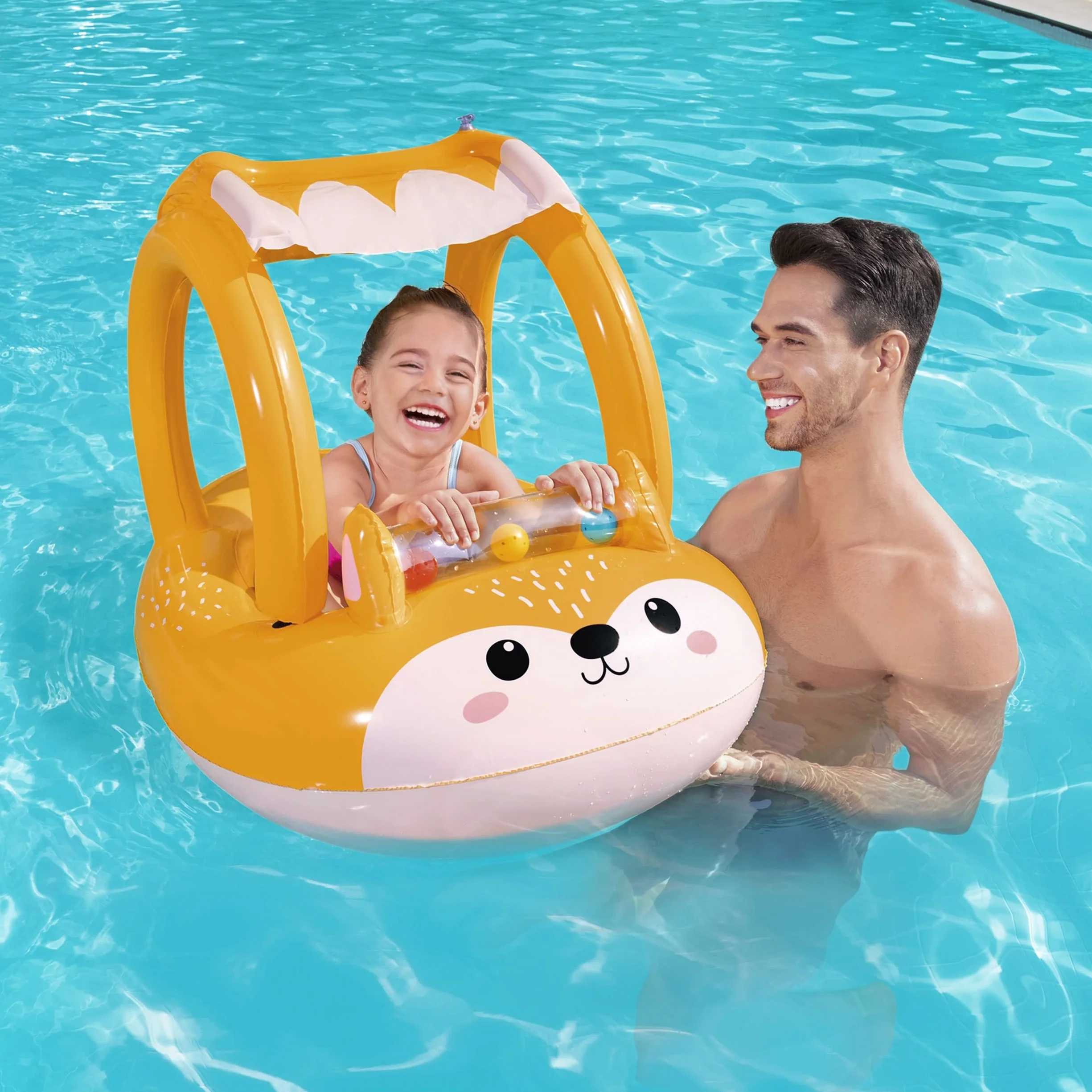 Bestway Inflatable Fox Float for Kids | Swimming Pool Inflatable, Swim Float, Pool Toys for Boys and Girls