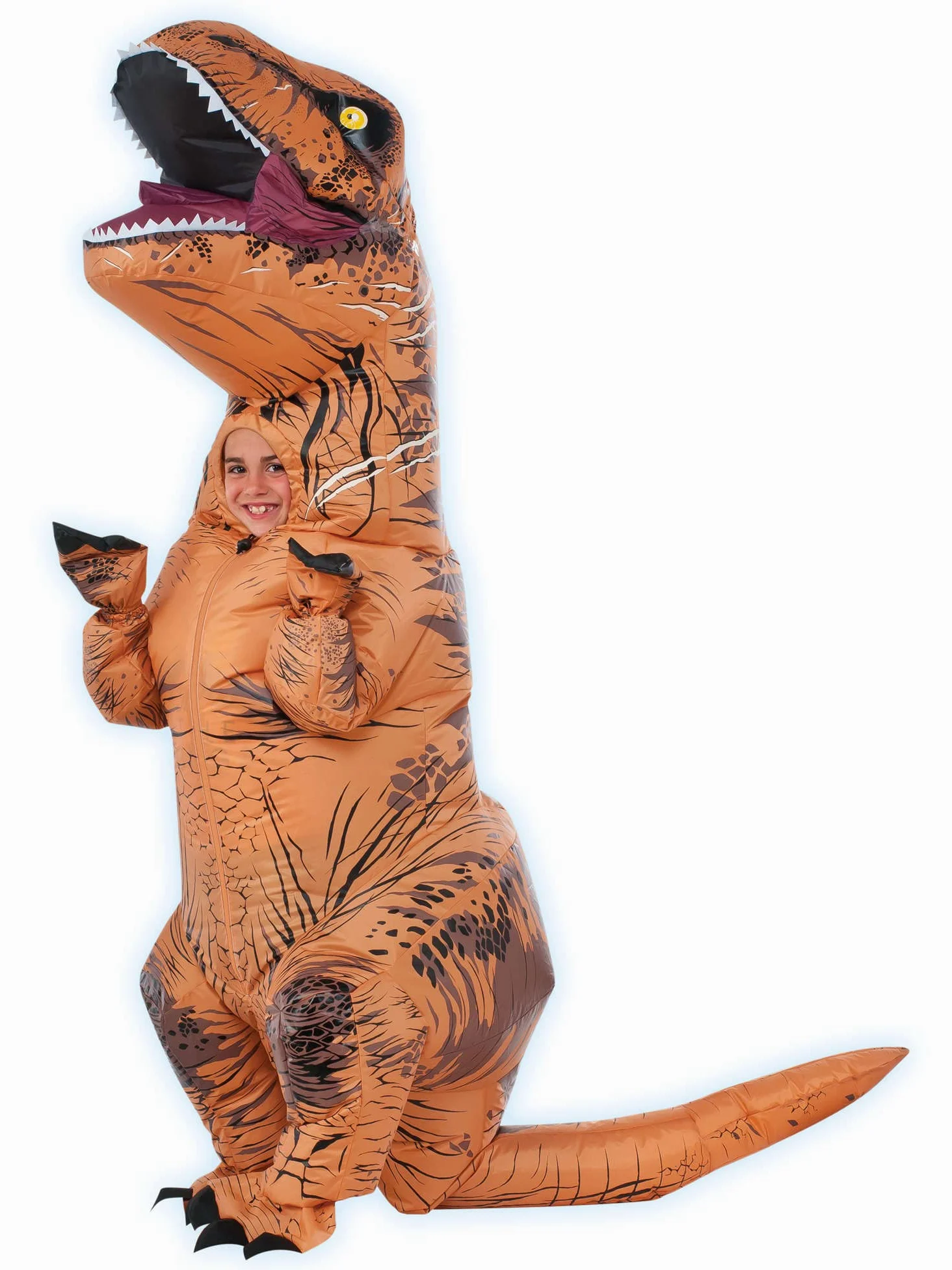 Rubies Disfraz T-Rex Hinchable para niños y niñas, Traje inflable, Talla única infantil, Oficial Jurassic World para Navidad, Carnaval, Halloween, Cumpleaños