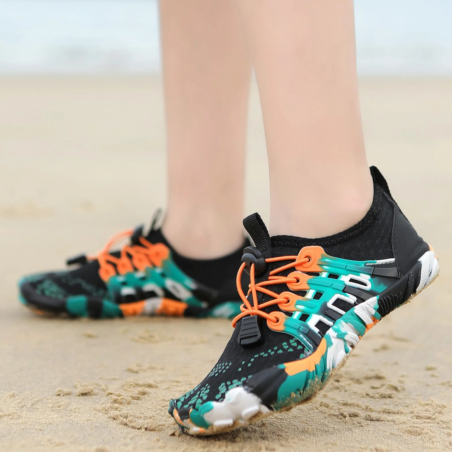 Tolaler Escarpines Niño Niña Calcetines de Piscina Zapatos de Agua Antideslizante Secado Rápido Zapatos de Playa Descalzo Unisex Bebé Verano Barefoot Calzado para Natación Surf