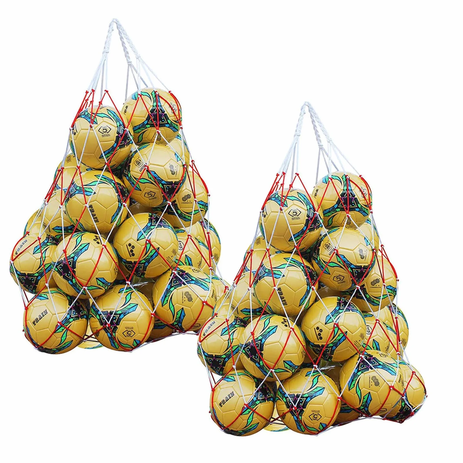 Bolsa de red de nylon para baloncesto y fútbol, portátil multiusos