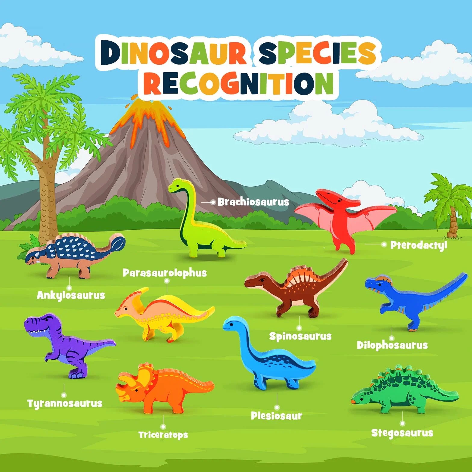 DejaNard Juguetes de Madera Dinosaurios Montessori Regalo Niño Niña 3-6 Años