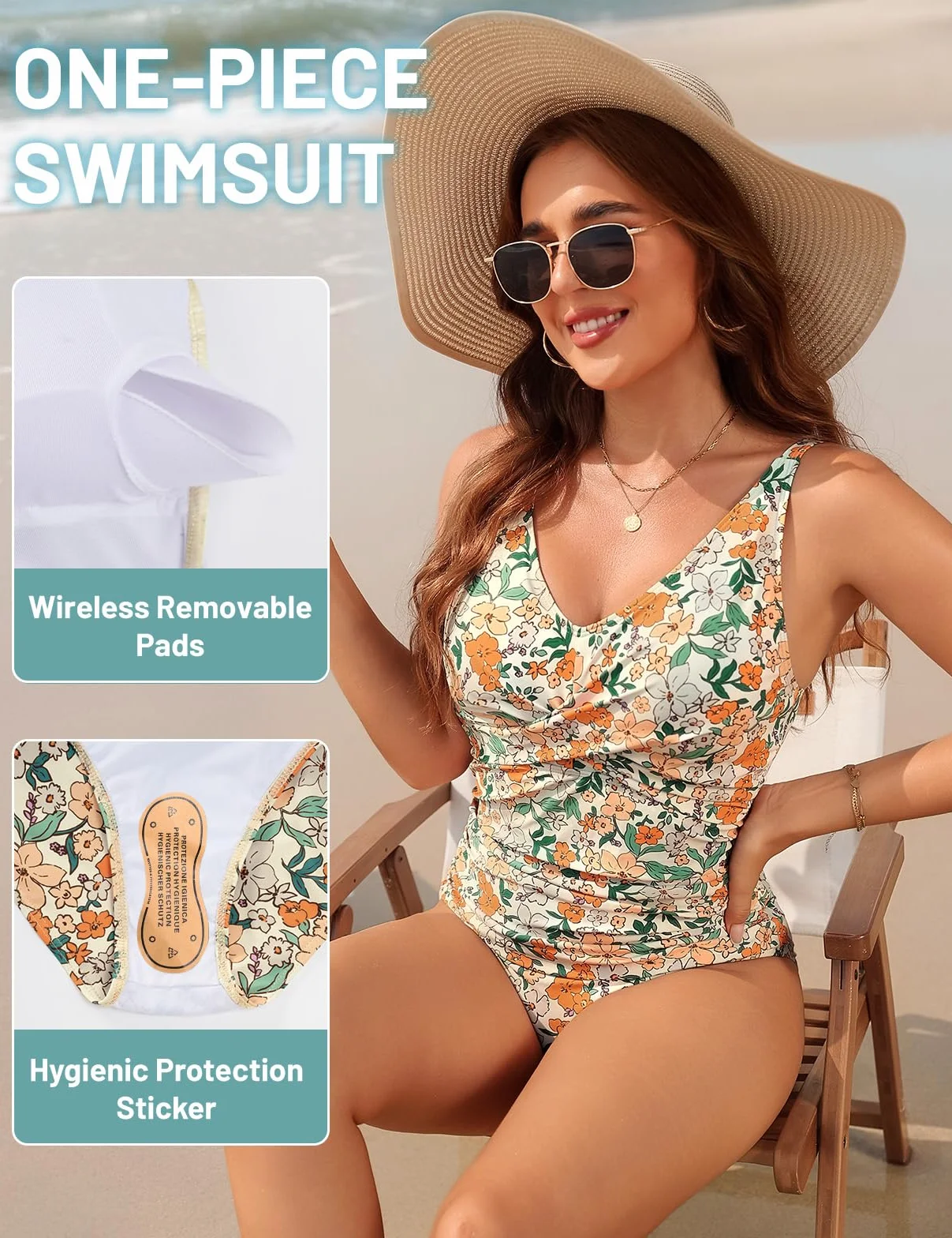 UMIPUBO Bañador Mujer Reductores Vientre Plano Talla Grande Traje de Baño de Una Pieza Cruce Torácico Cuello en V