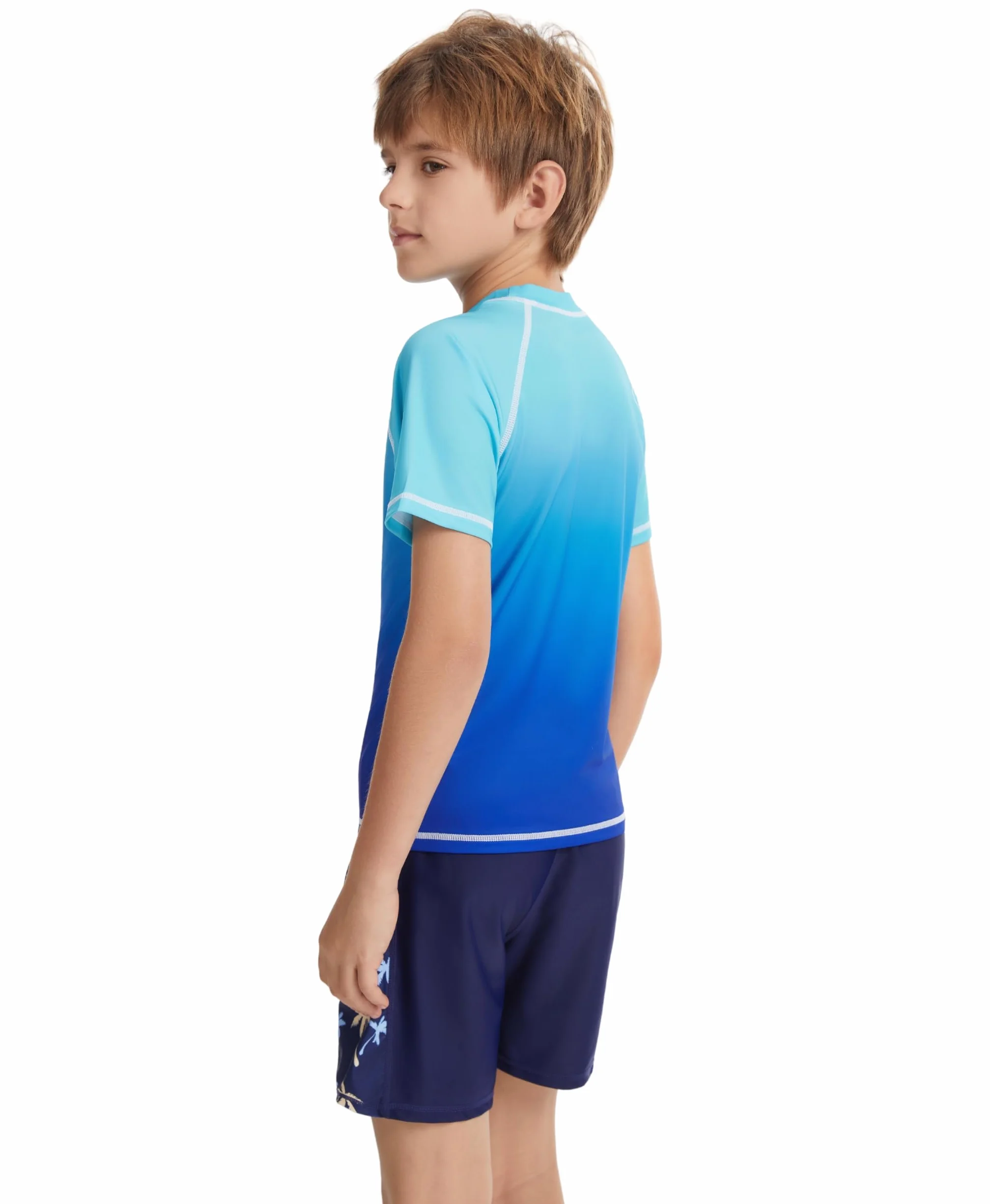 AMZSPORT Camiseta Proteccion Solar Niño Manga Corta Natación Secado Rápido