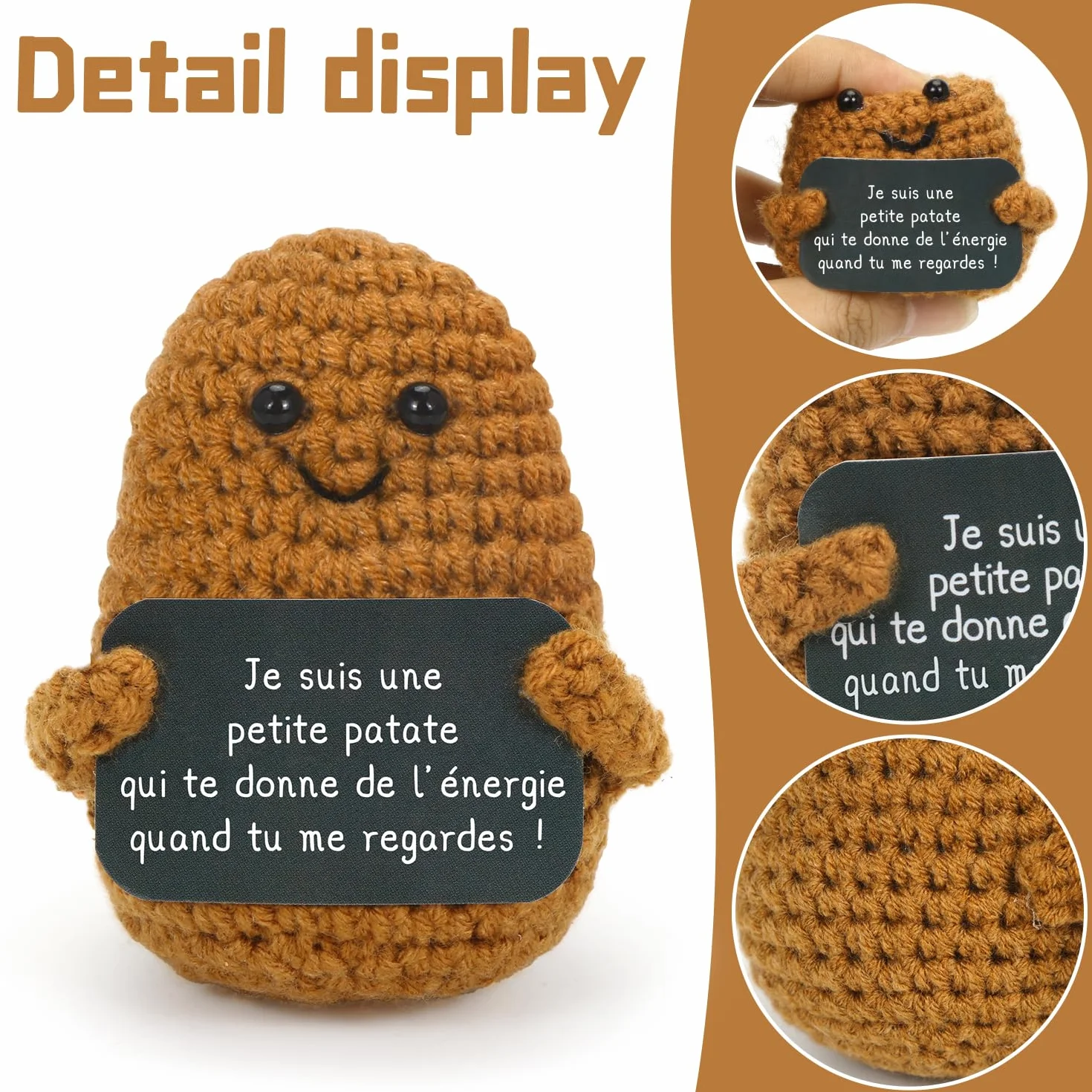 Aurasky Patata Positiva Francesa, Muñecos de Patata con Tarjeta Positiva