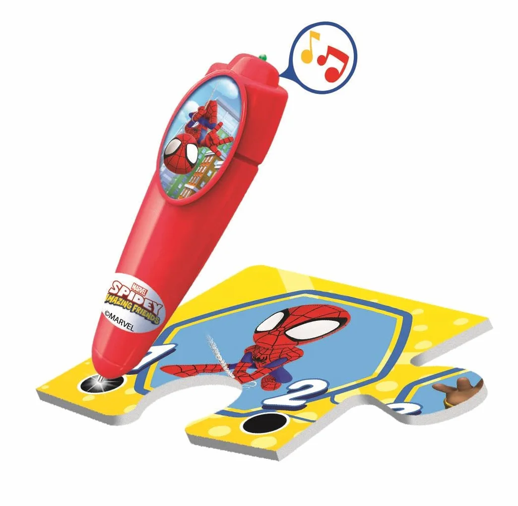 Clementoni - Puzzle Interactivo de Marvel Spidey and His Amazing Friends para Suelo - 24 Piezas, Pen Interativa, Desarrollo Autonomía y Concentración, 3+ Años, 62x42 cm, 16686