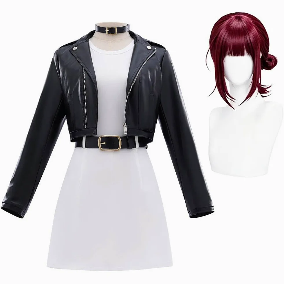 Tayama-san - Disfraz de anime para cosplay con peluca para fiesta de Halloween | Disfraz de anime Yamada-san para cosplay, conjunto de chaqueta, vestido, cuello, cinturones, medias, juego de rol