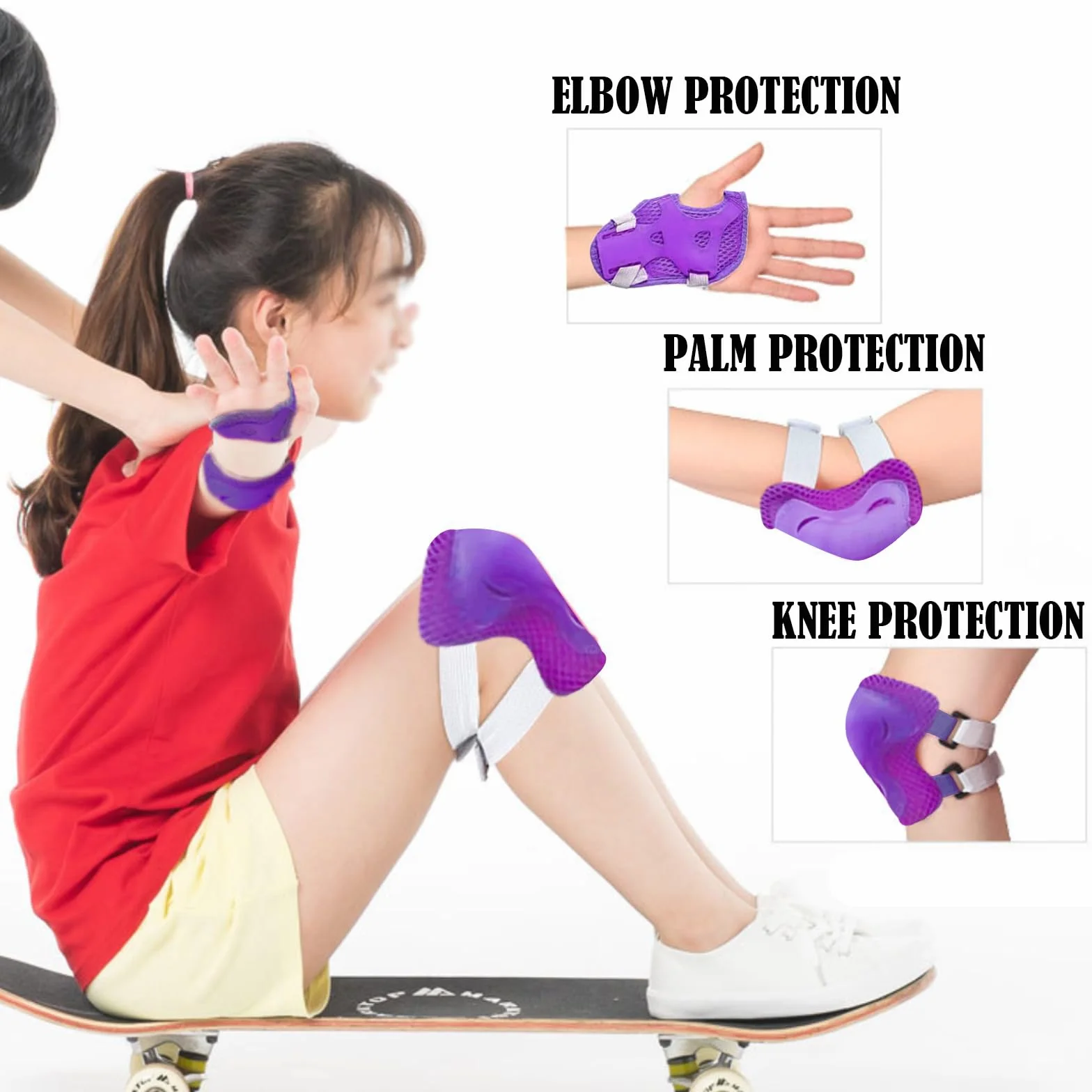 JSTHHTT Set 6 Piezas Protecciones Patines Niño Niña Rodilleras Coderas Muñequeras