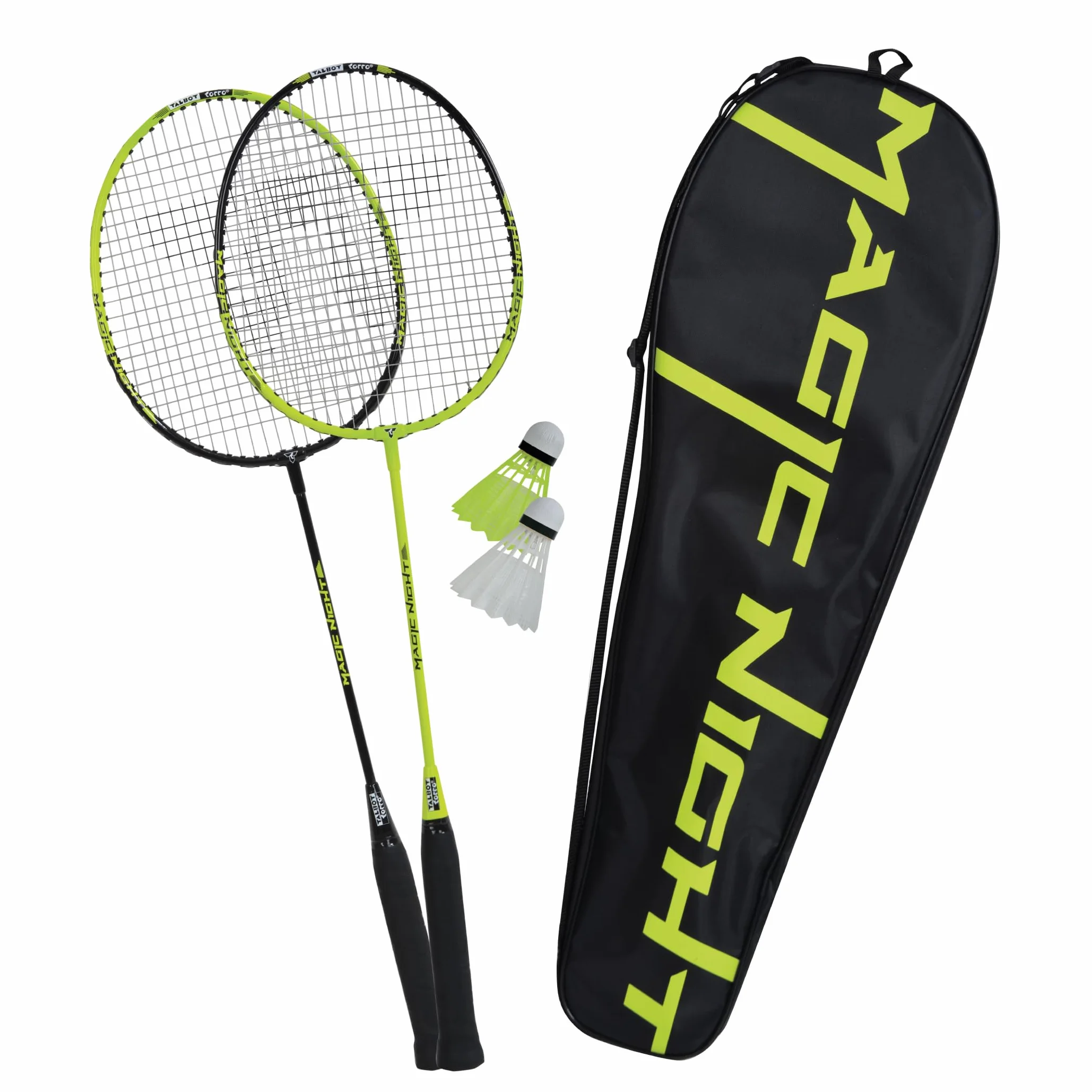 Talbot Torro Set de Badminton Magic Night 2 Raquetas 2 Volantes LED Bolso 449405