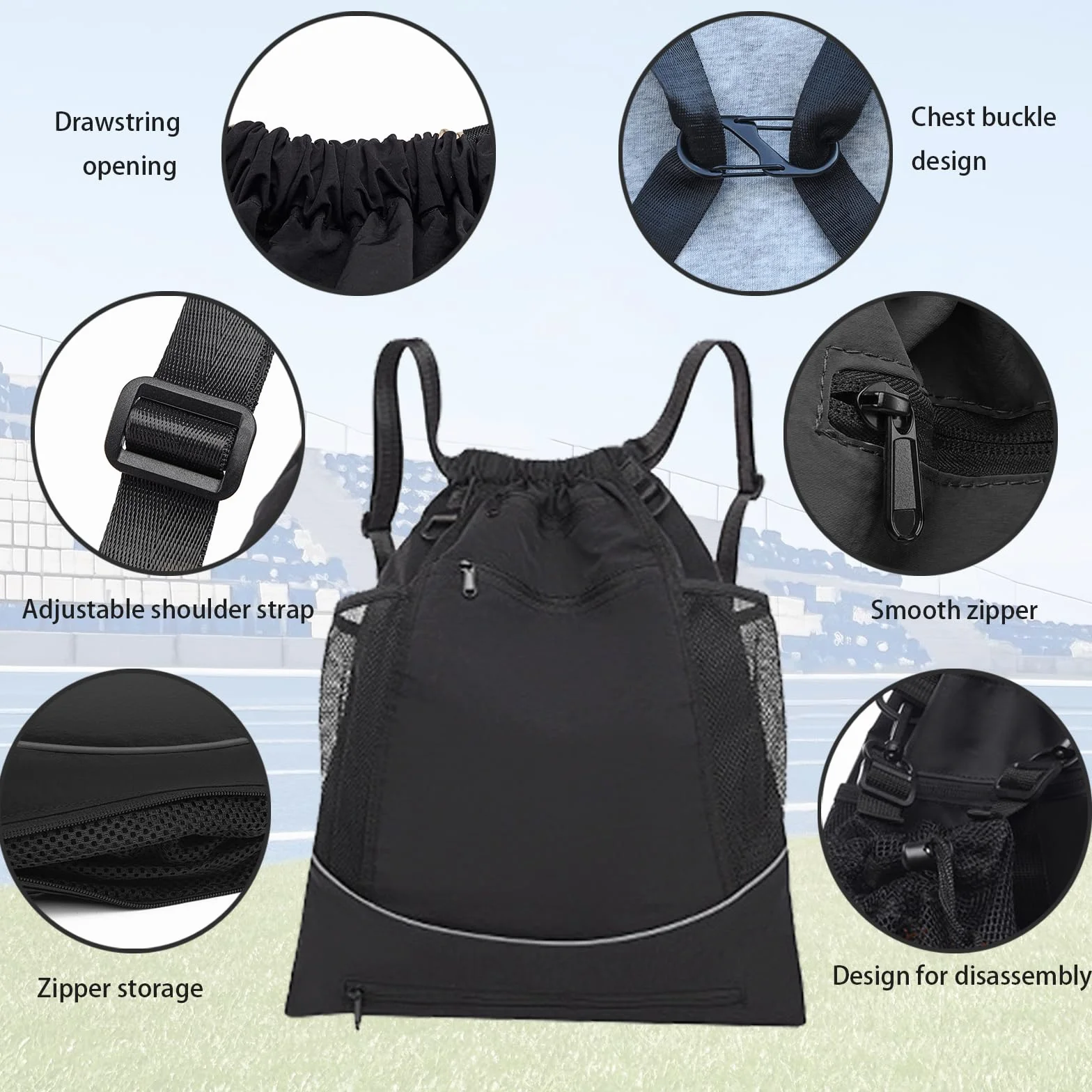 Mochila Deporte Niño, Mochila Deportiva Con Cordón Para Baloncesto, Fútbol, Voleibol