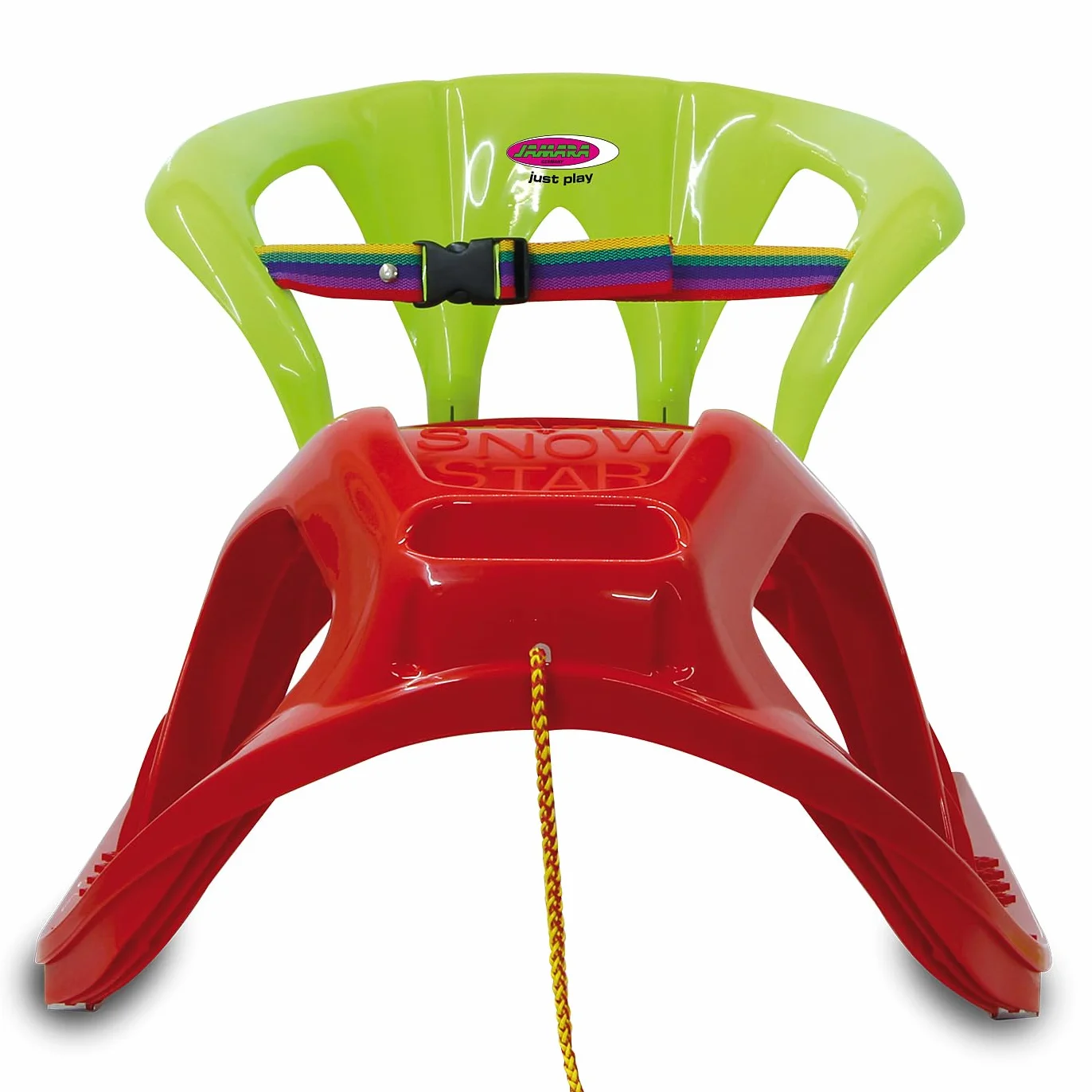 Jamara 460366 - Snow Play Trineo con Respaldo Snow-Star 90 cm Rojo – Protección contra vuelcos, Ligero
