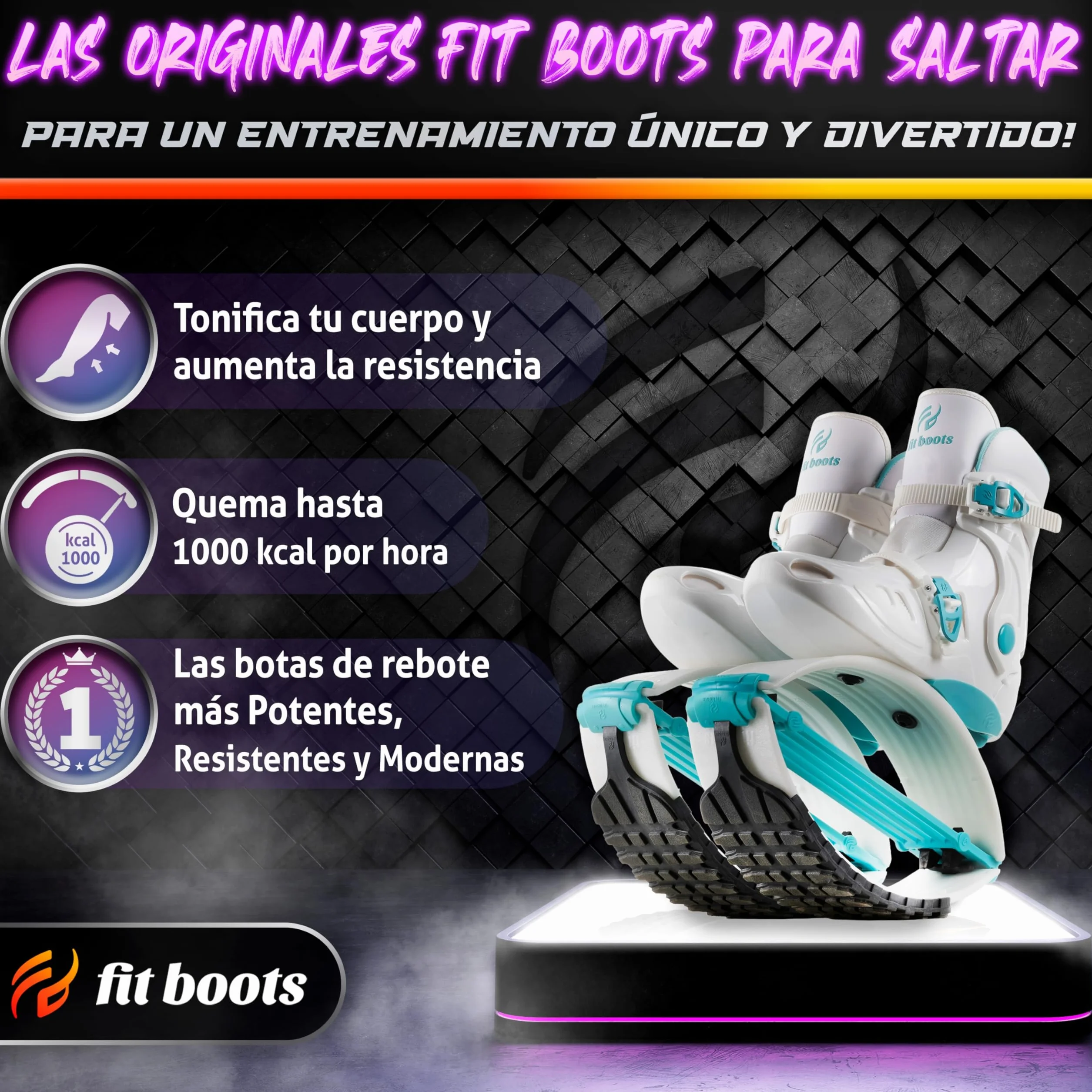 FIT BOOTS - Botas de Rebote de Nueva Generación, Originales Botas de Saltar de la Comunidad Internacional de Entrenamiento FitBoots Que Revolucionan tu Fitness, Zapatos Jump Boots