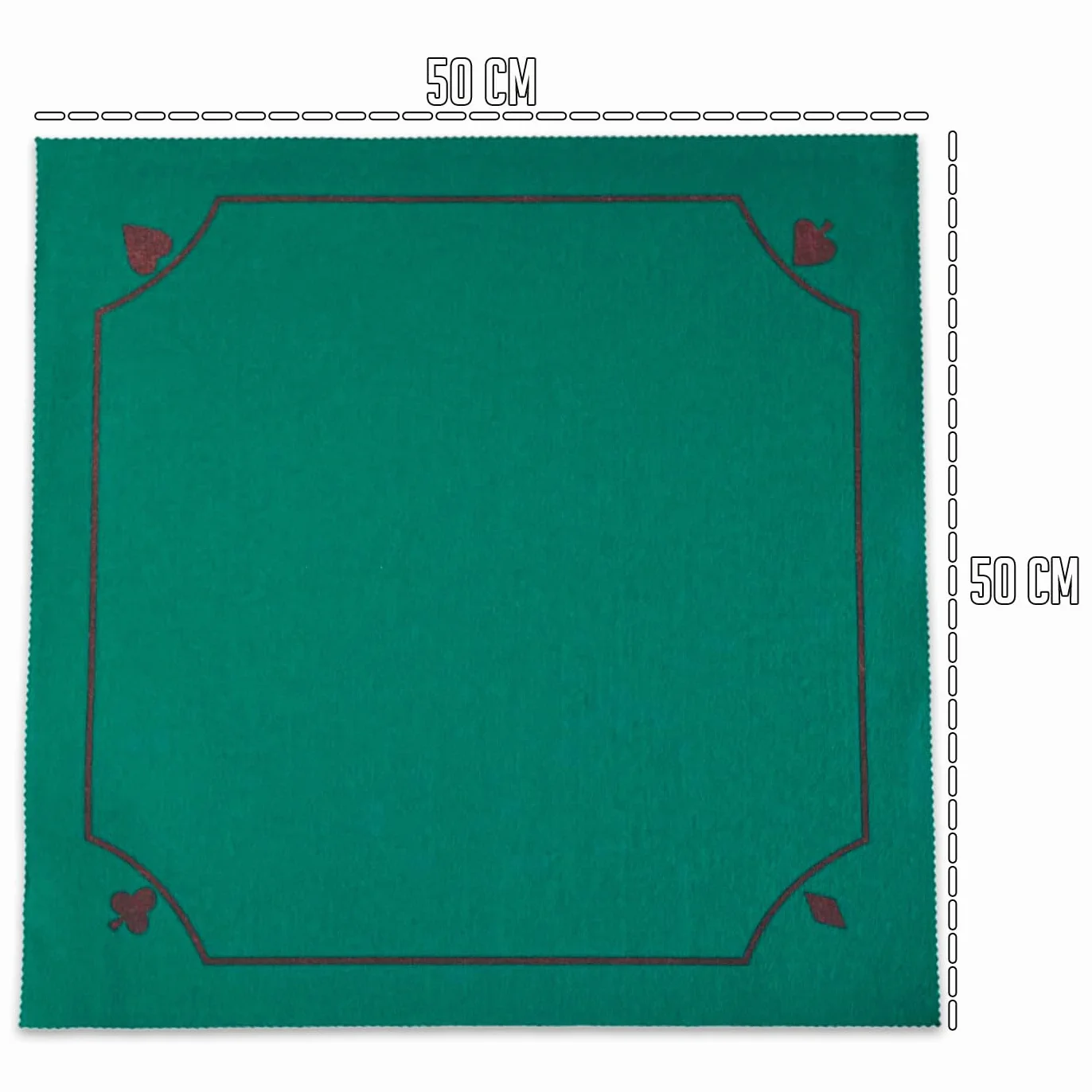 Acan Tradineur - Tapete para Juegos de Poker - Fabricado en Poliester - Ideal para trasladarlo a Cualquier Lugar - 50 x 50 cm - Color Verde