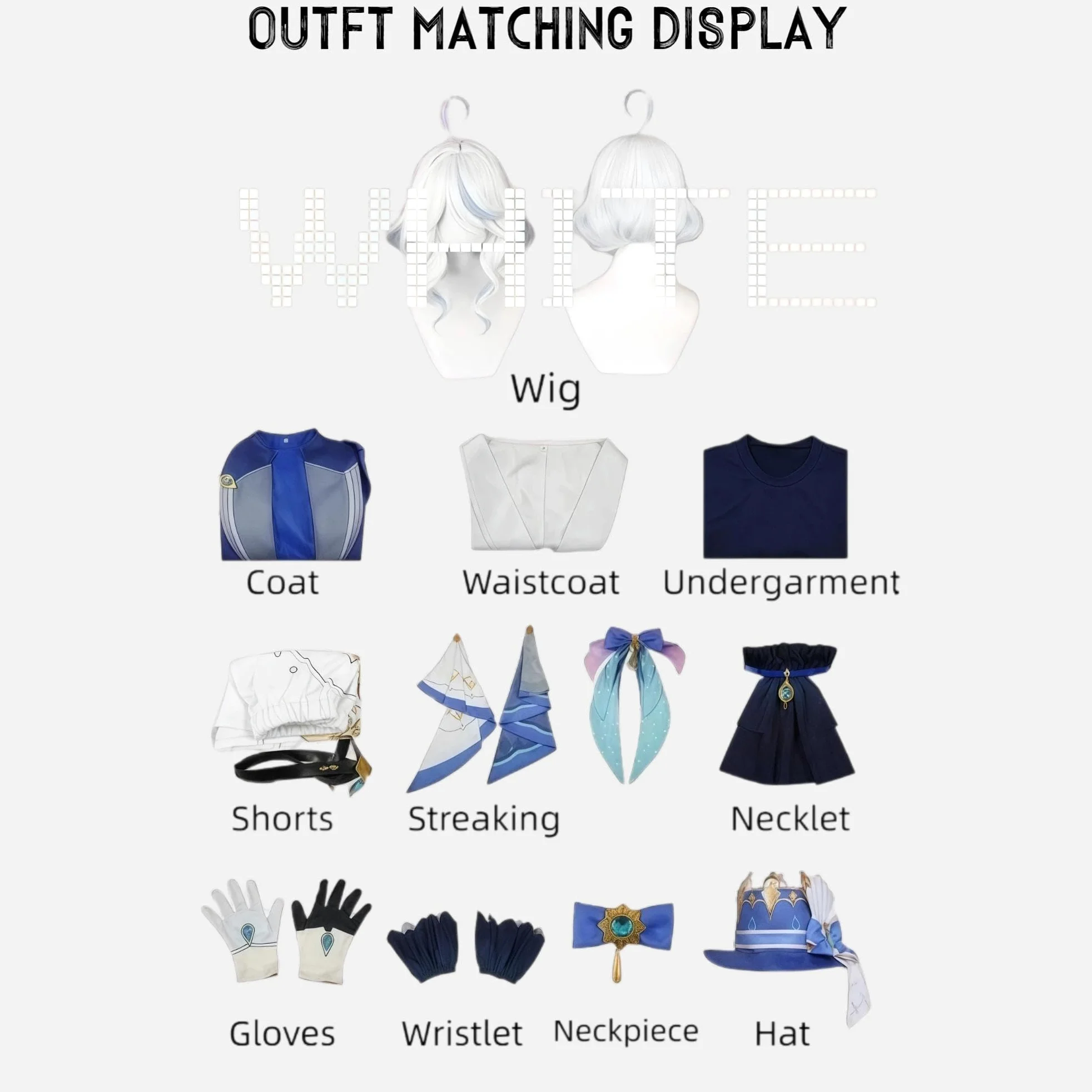 Disfraz de Halloween para Adultos, Conjunto Completo de Cosplay Juego de Rol Carnaval – Estilo Furina