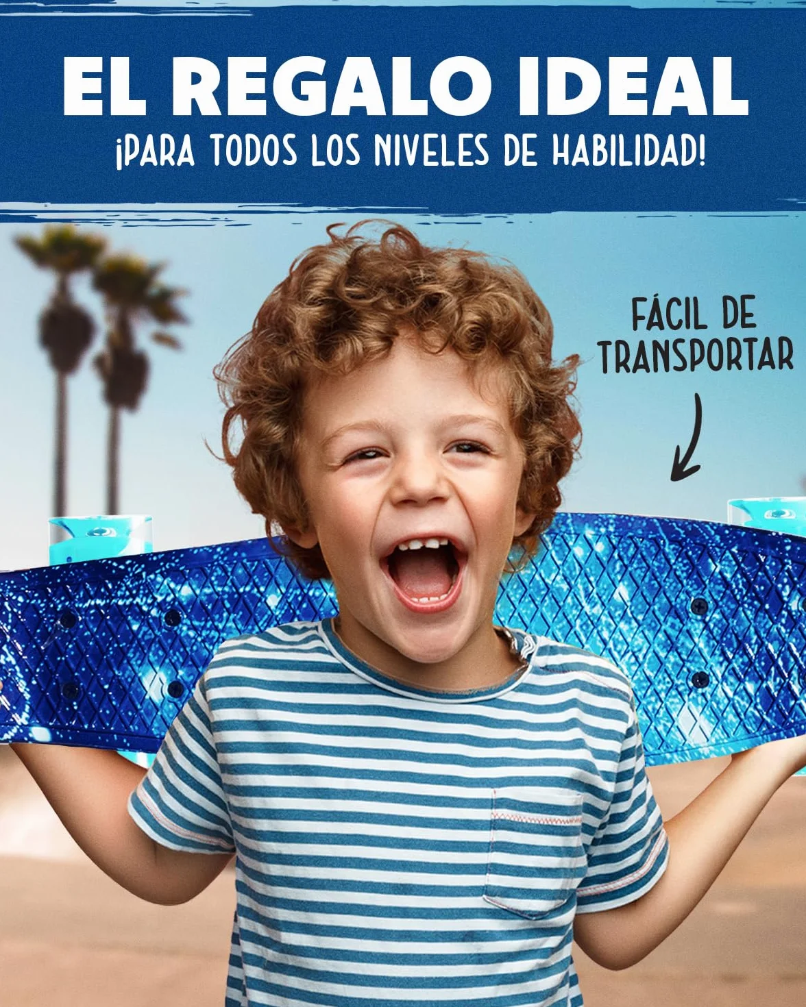 Deleven Monopatín 56cm con Ruedas LED, Herramienta de Skate y Rodamientos ABEC 7 - Skateboard para Niños Principiantes Adolescentes Adultos